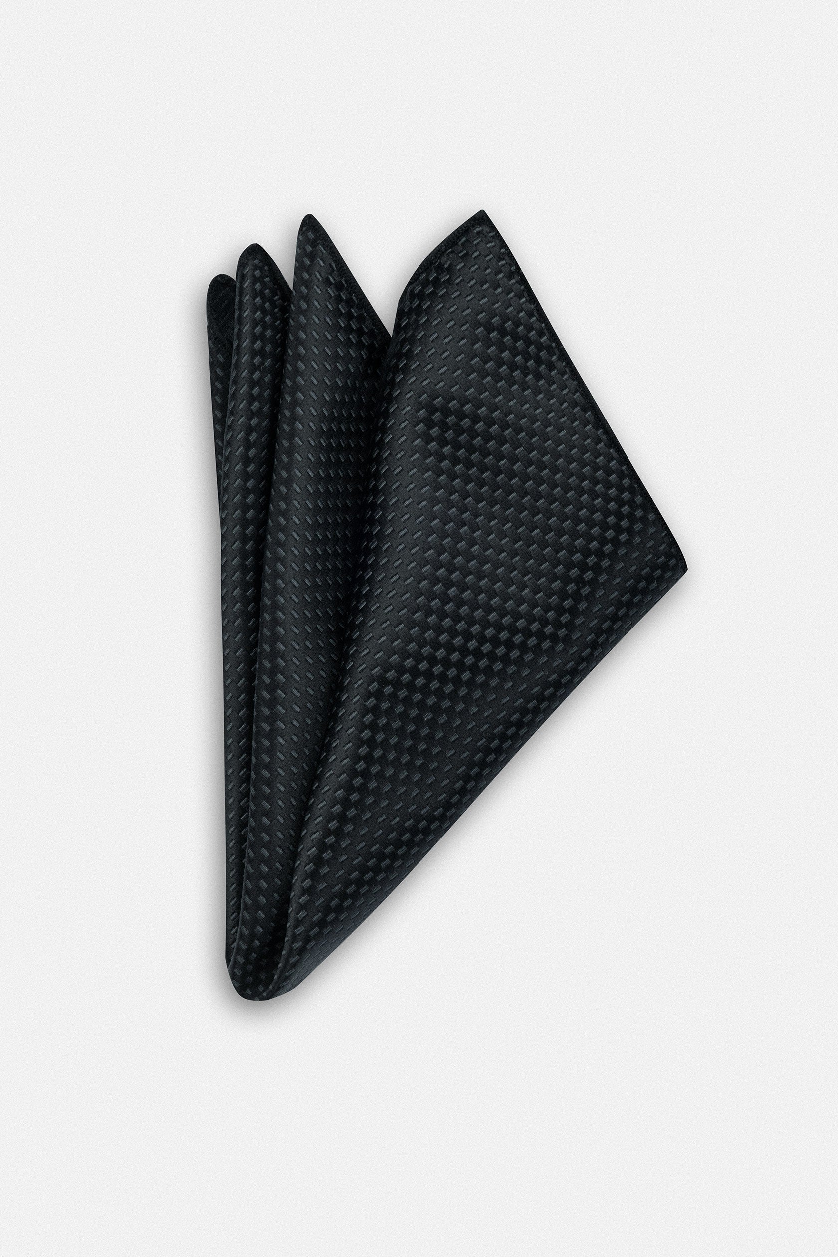 Jacquard Black Necktie with Handkerchief