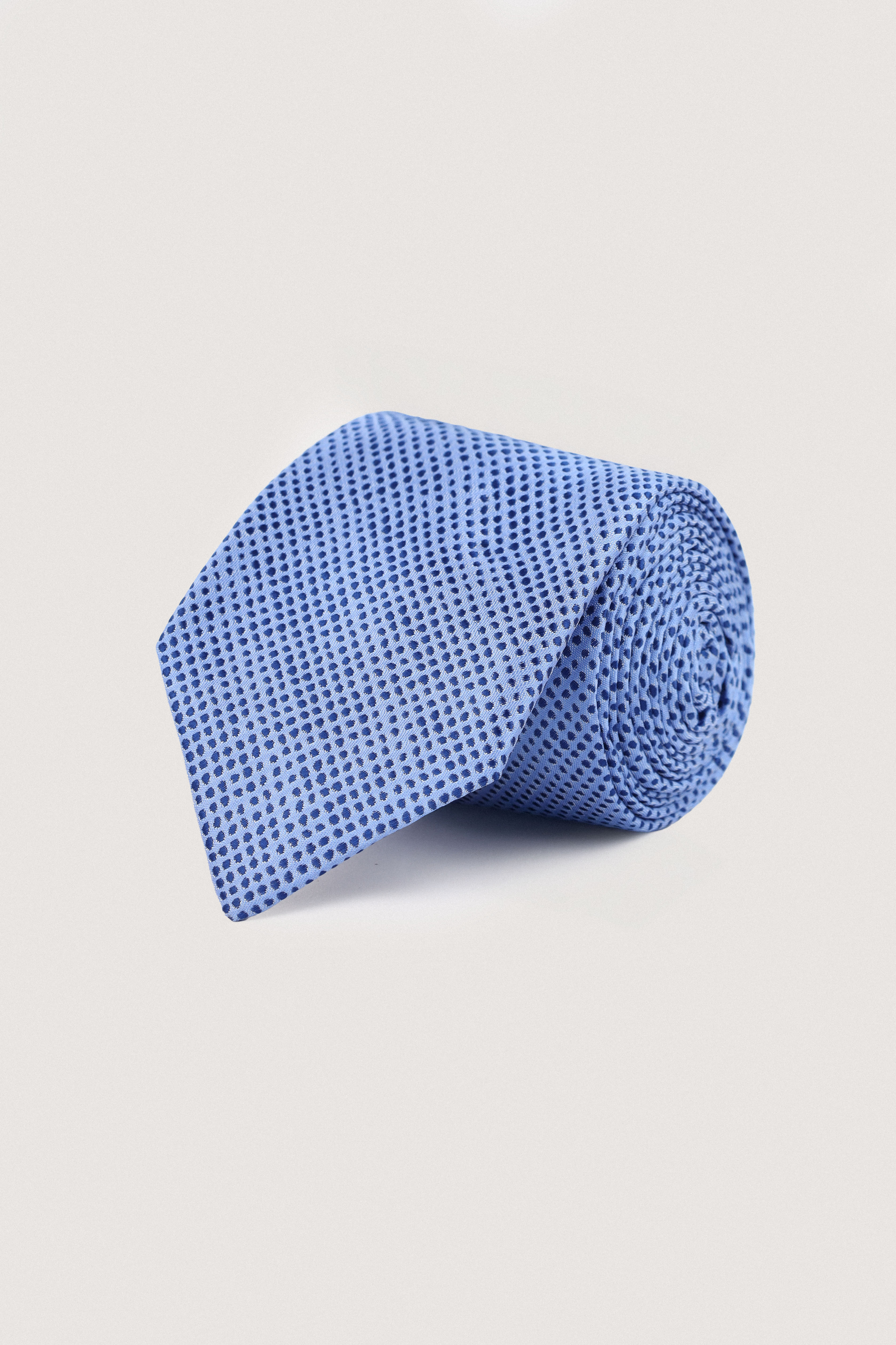 Light Blue Jacquard Necktie with Handkerchief