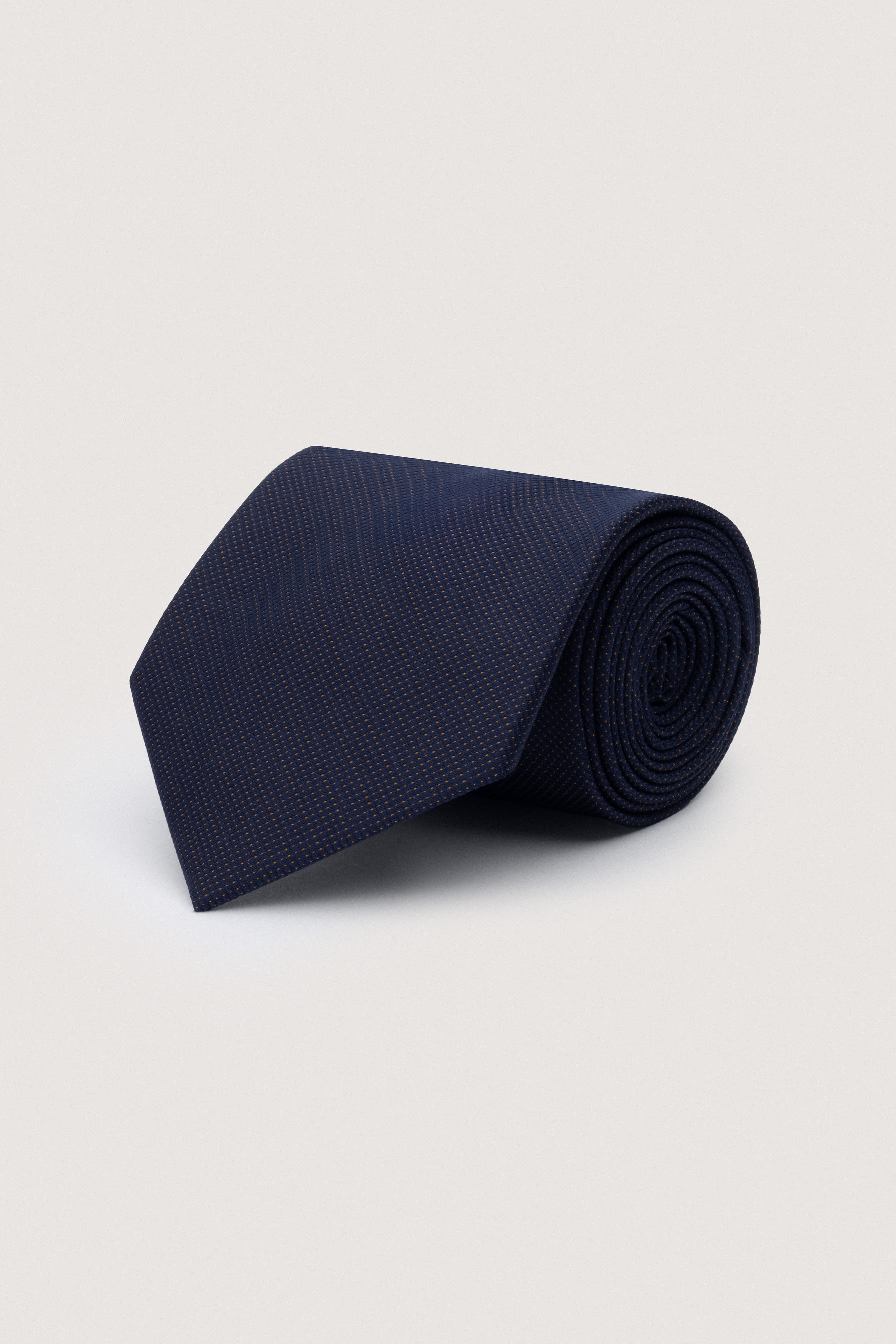 Navy Necktie with Handkerchief