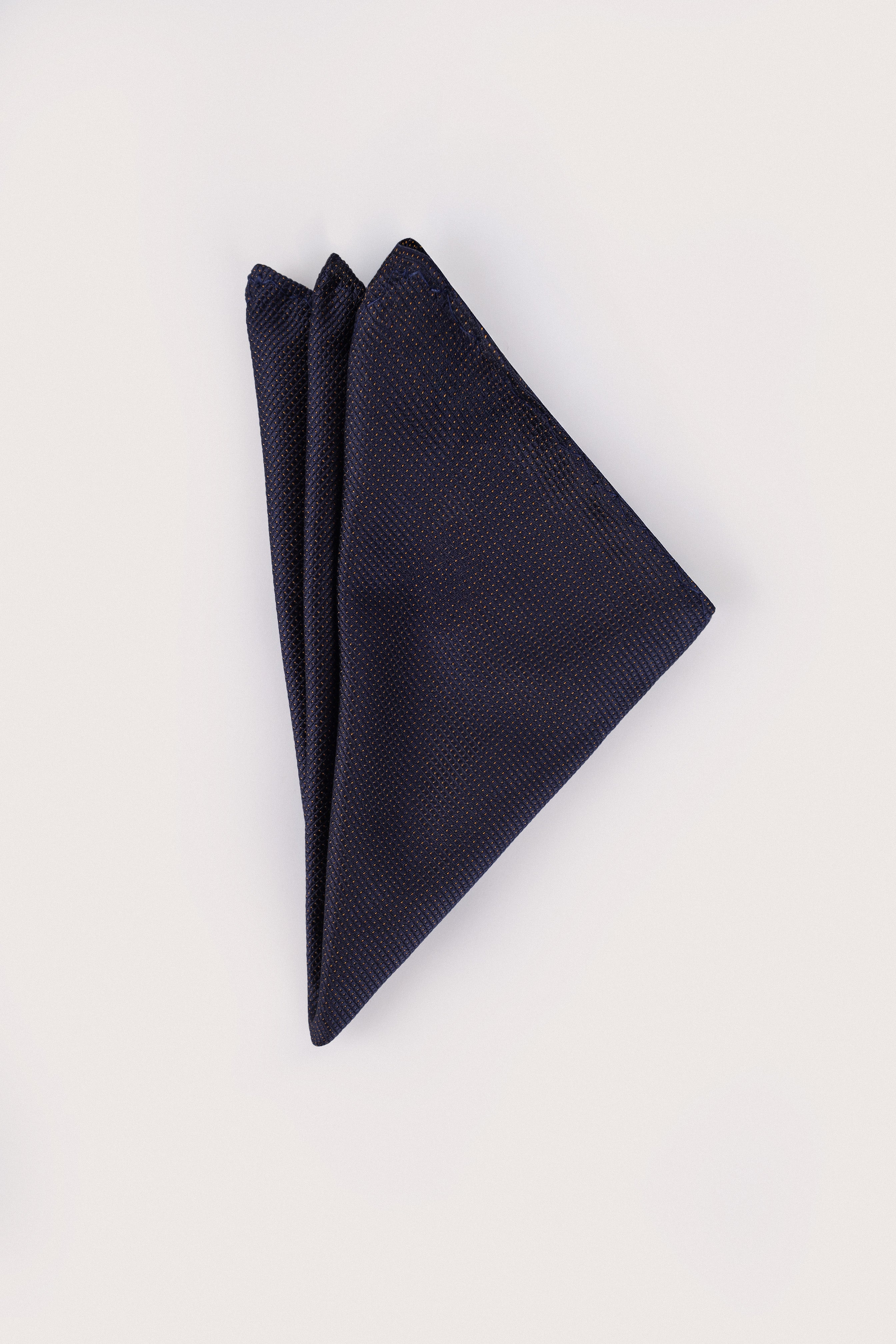 Navy Necktie with Handkerchief