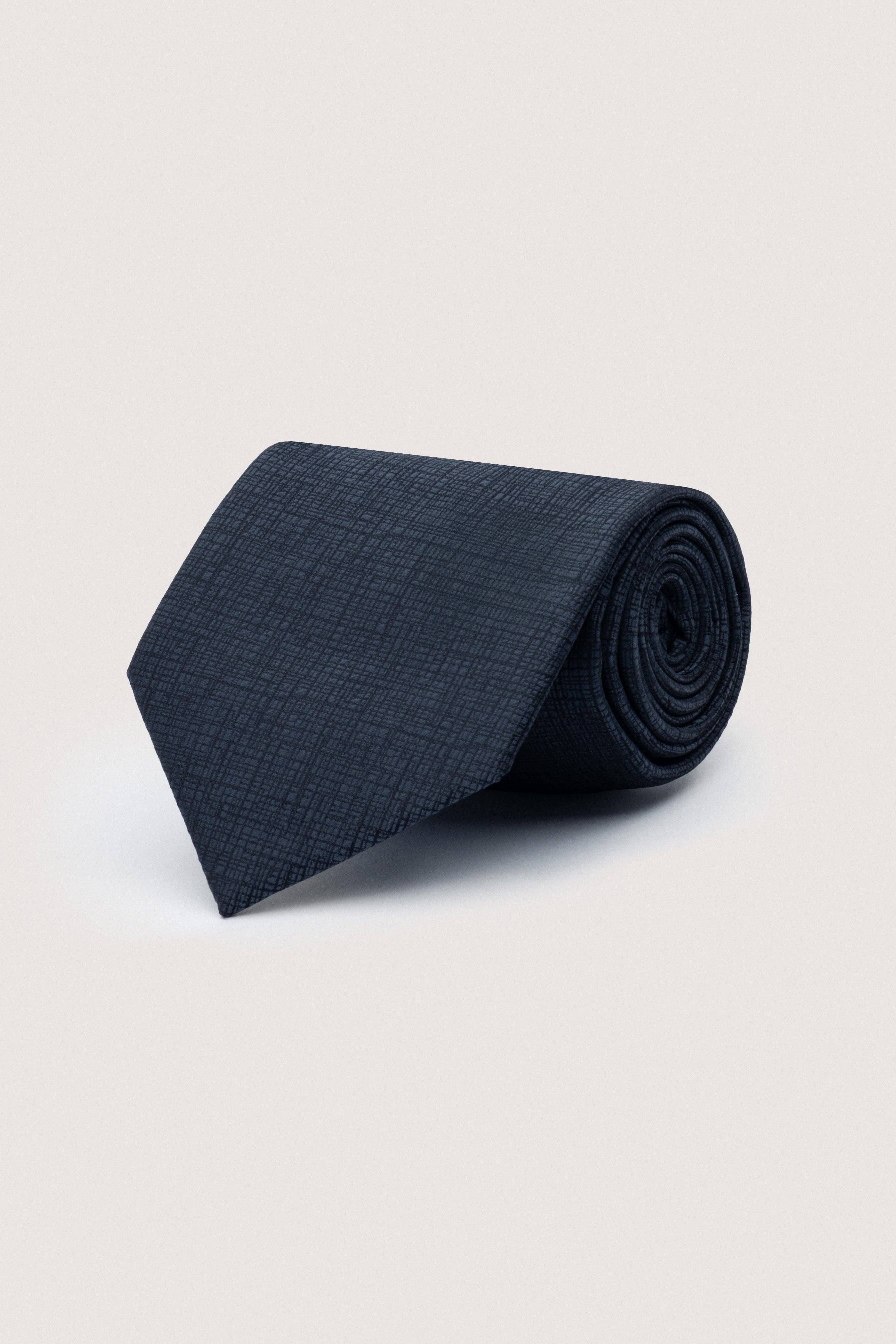 Dark Gray Necktie with Handkerchief