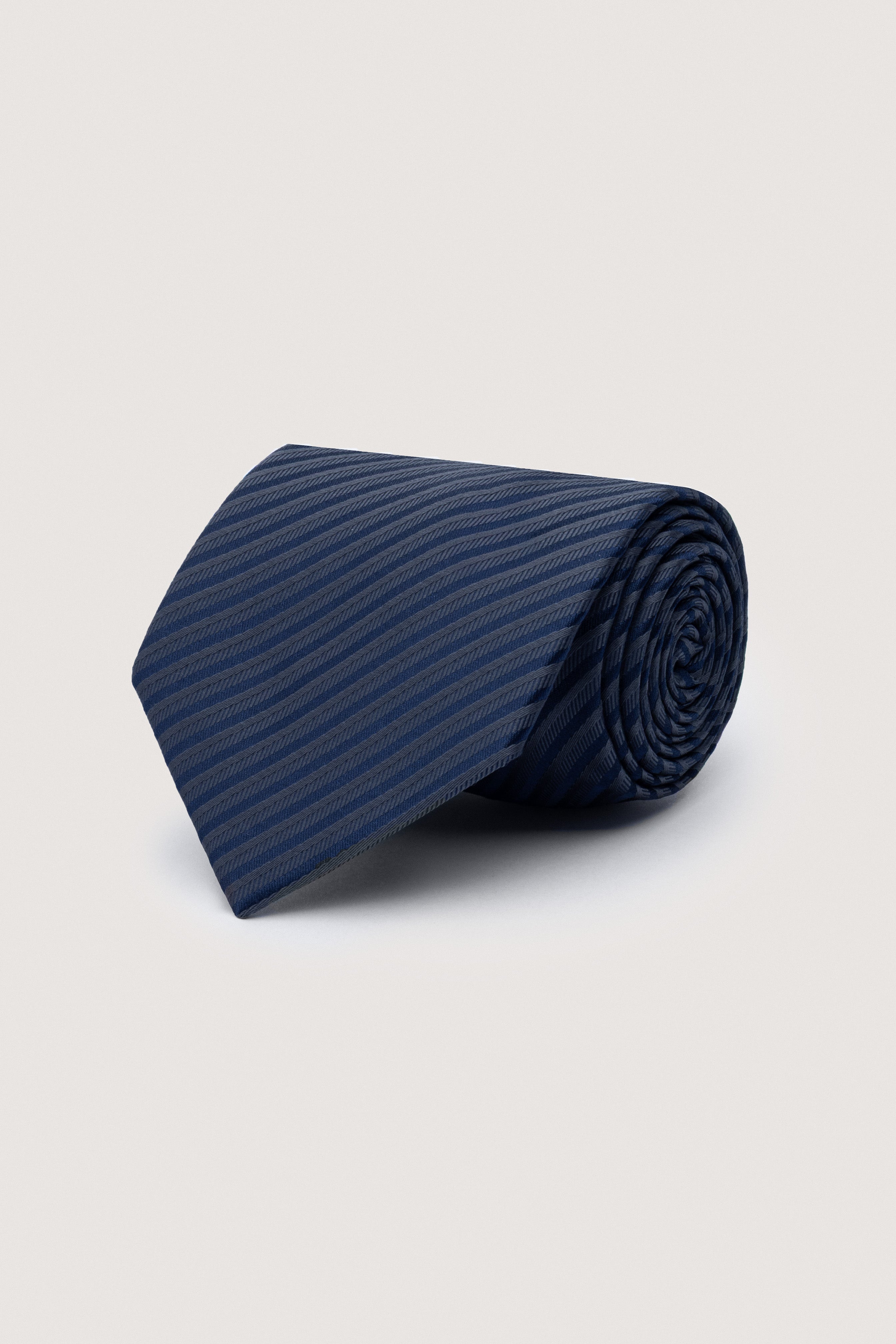 Navy Necktie with Handkerchief