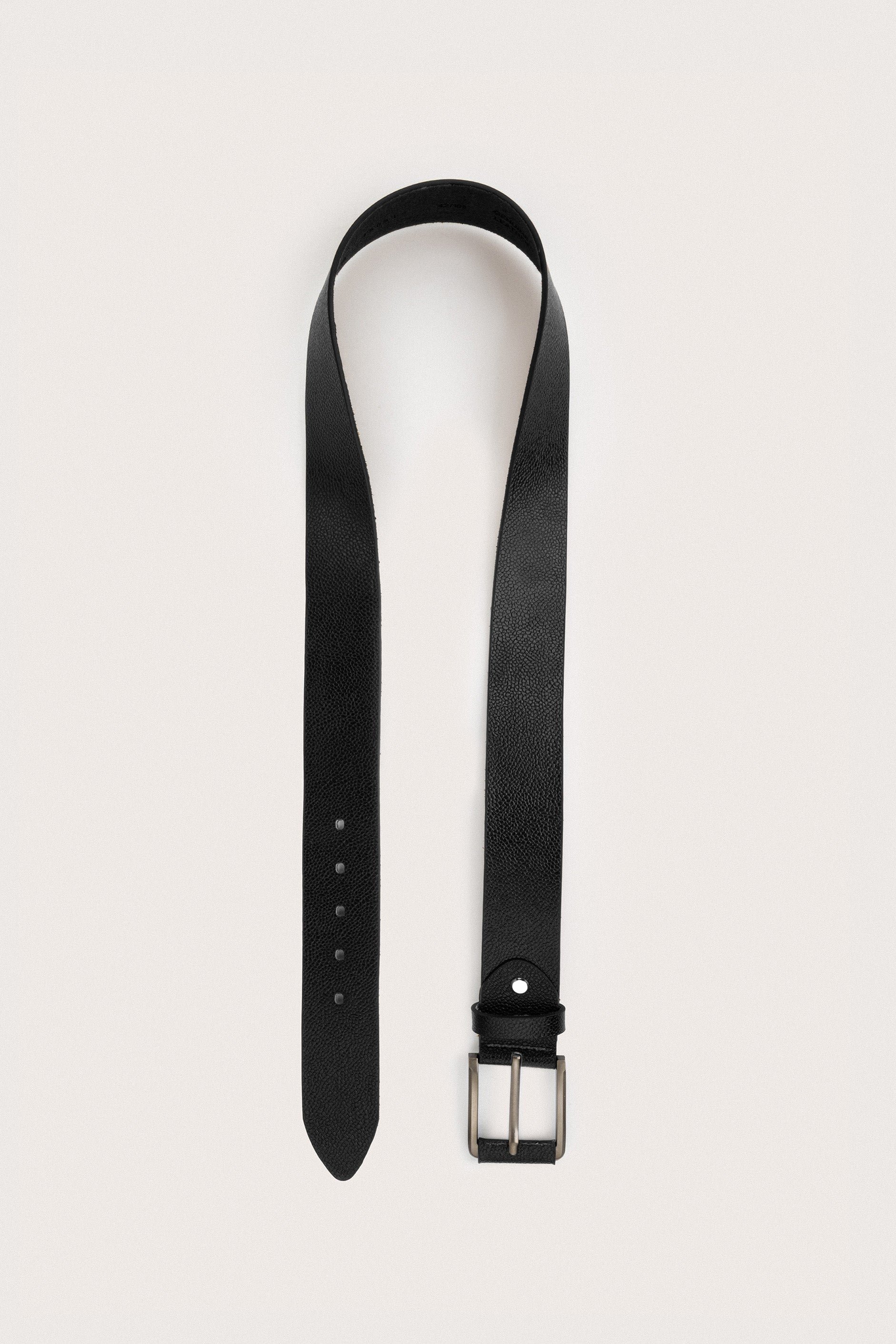 Black Jacquard Leather Casual Belt