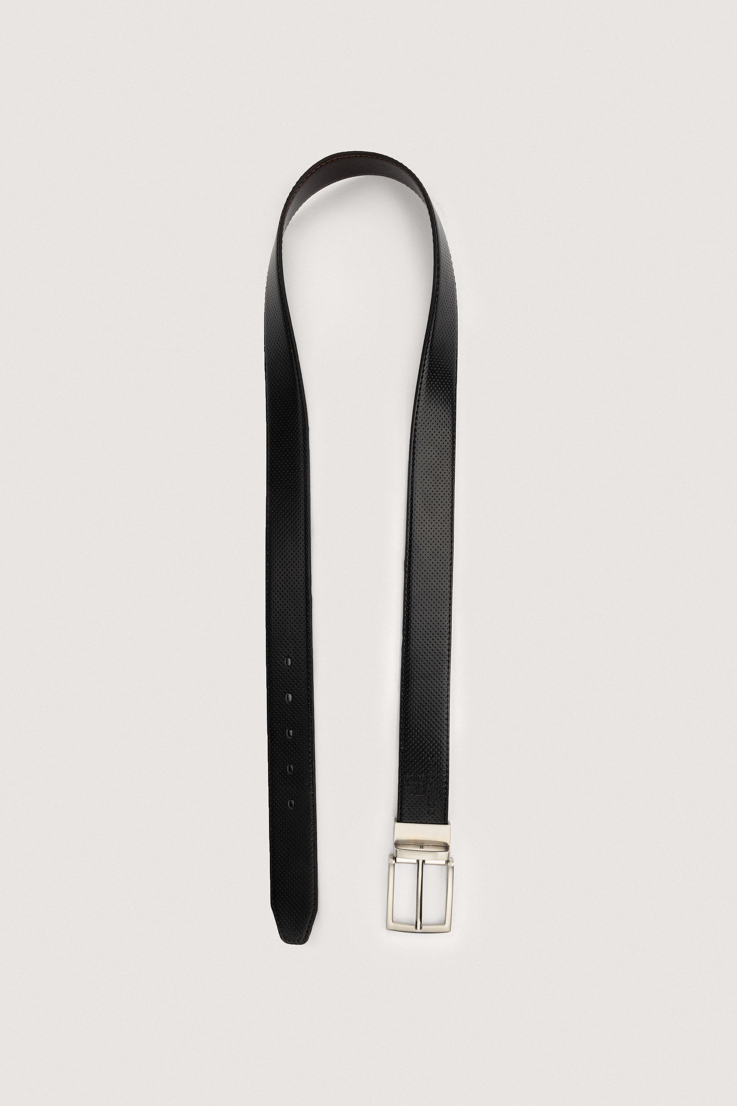 Black & Brown Vernis Double face Leather Belt