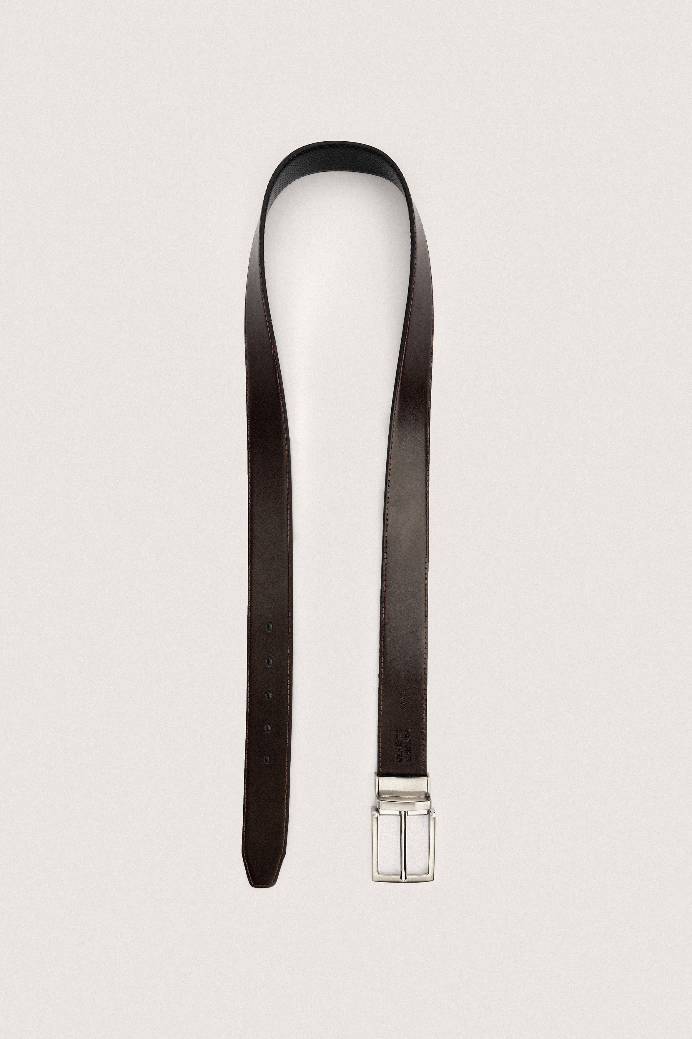 Black & Brown Vernis Double face Leather Belt