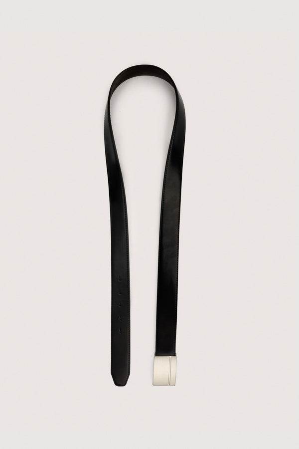Black Leather Classic Belt - De Backers - 1