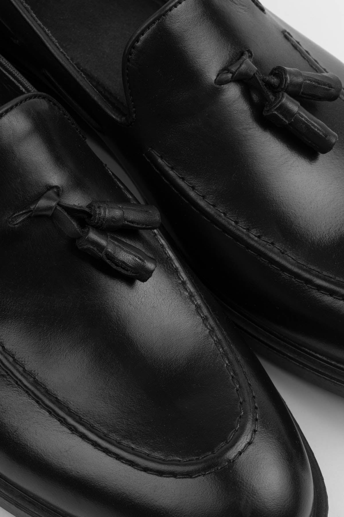 Black Loafer Leather Shoes