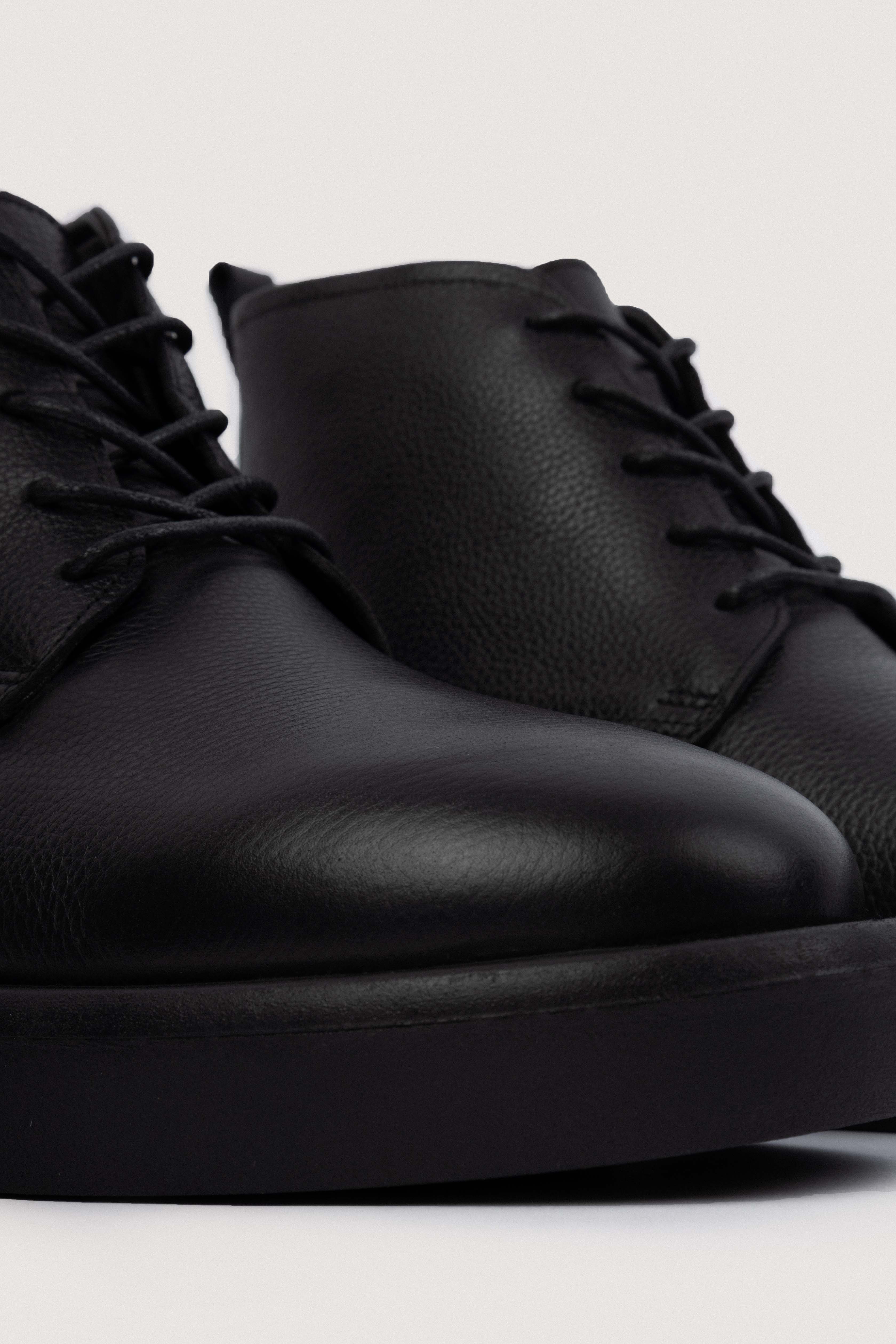 Black Leather Half-boot