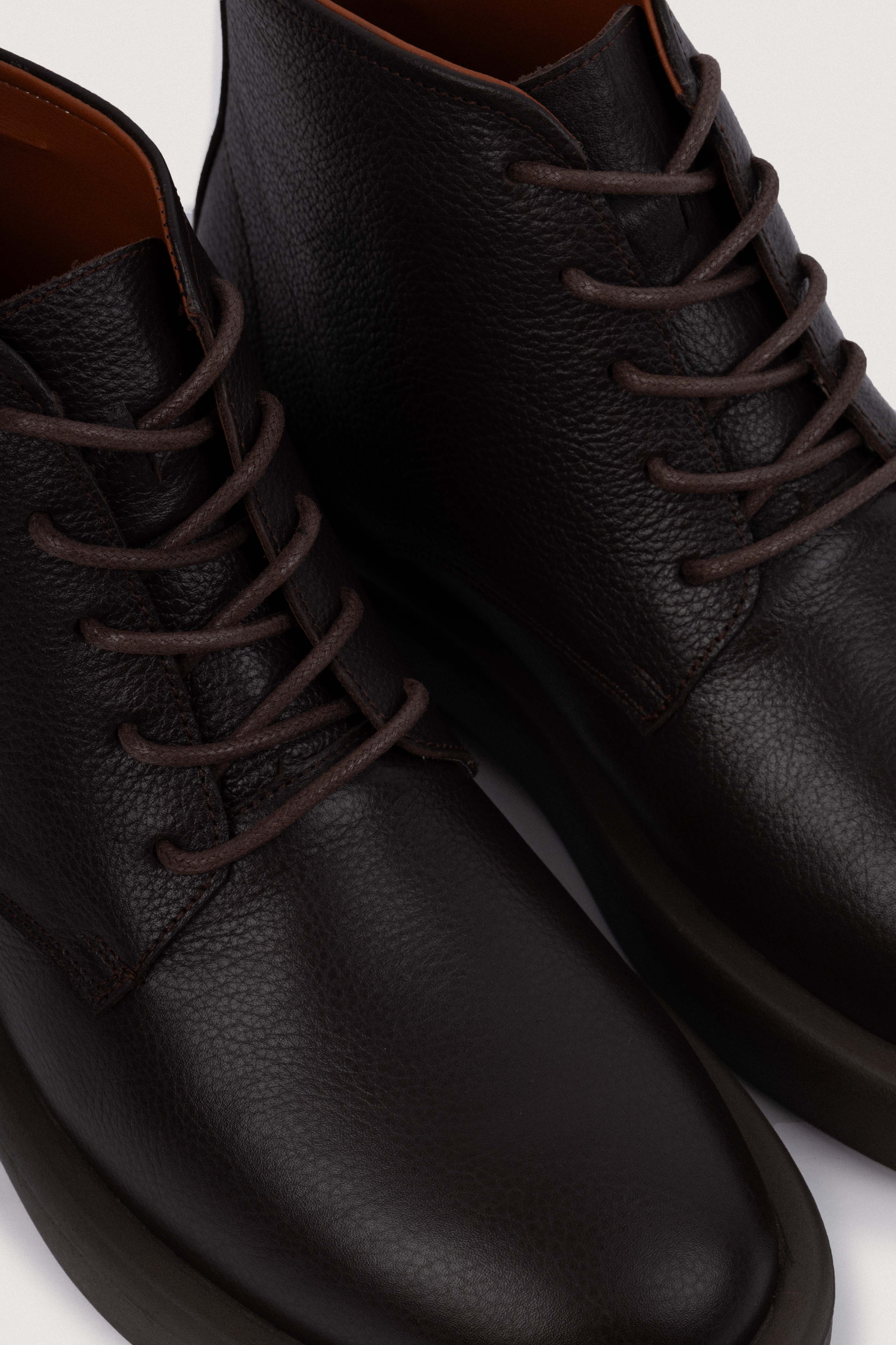 Dark Brown Leather Half-boot