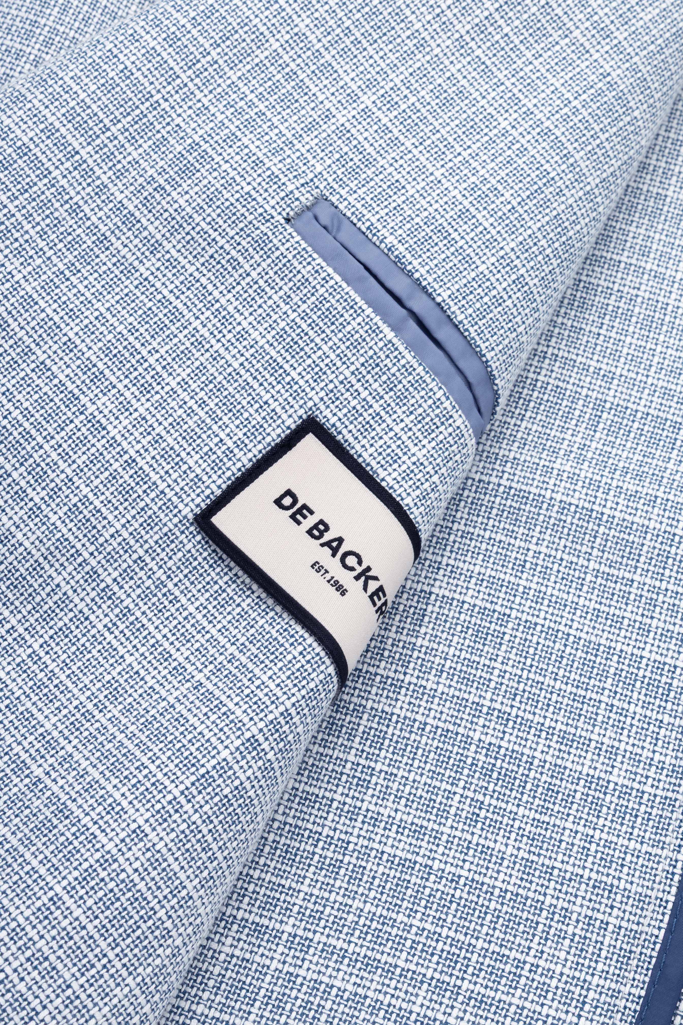 Checked Light Blue Casual Blazer