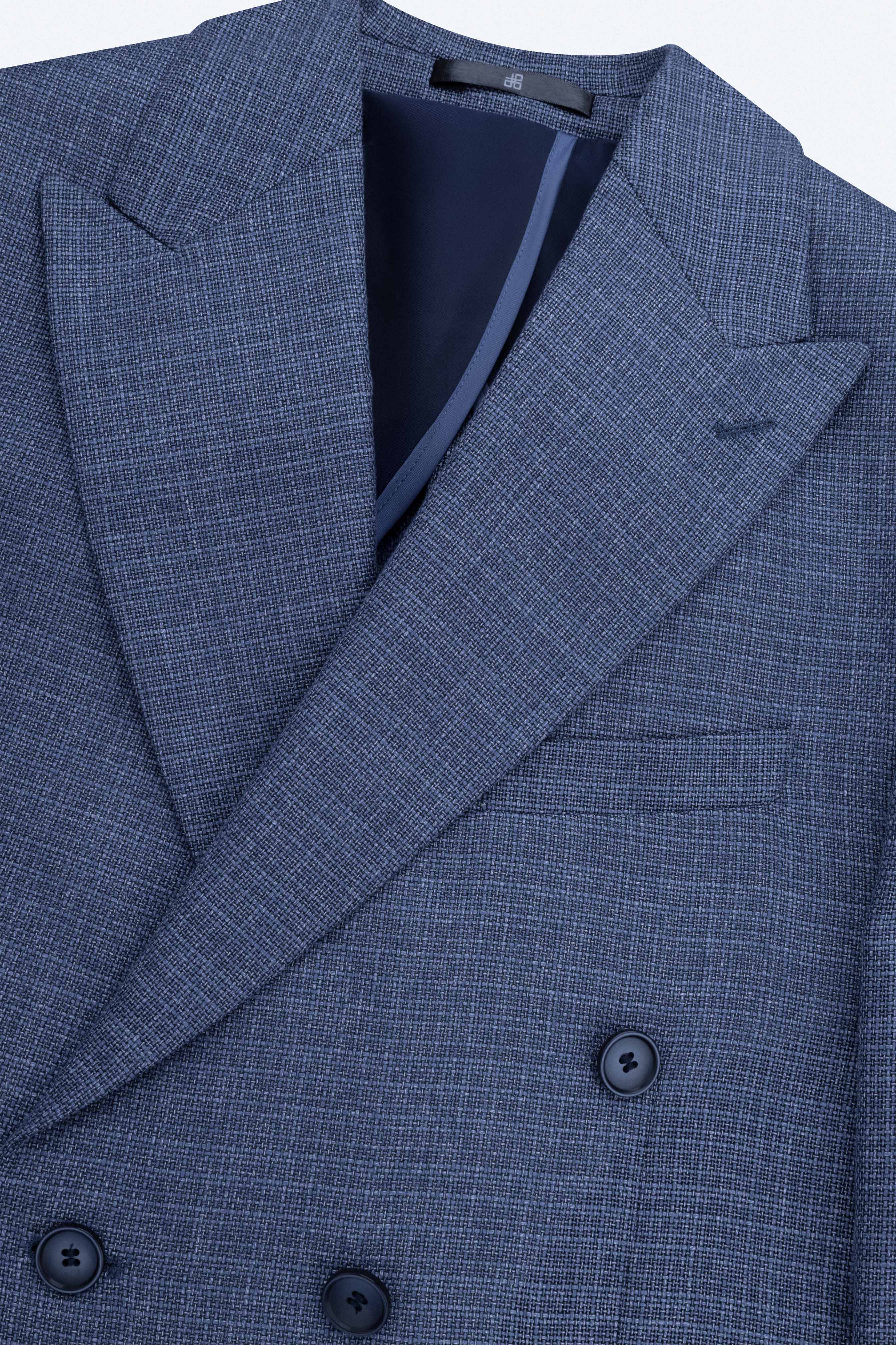 Patterned Navy Casual Blazer