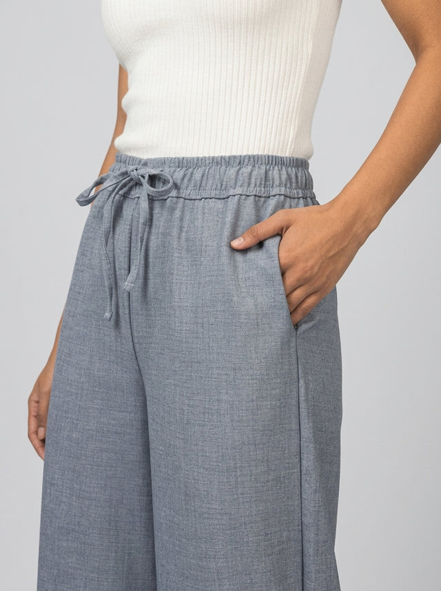 Black High Waist Wide-Leg  Casual Women's Pants