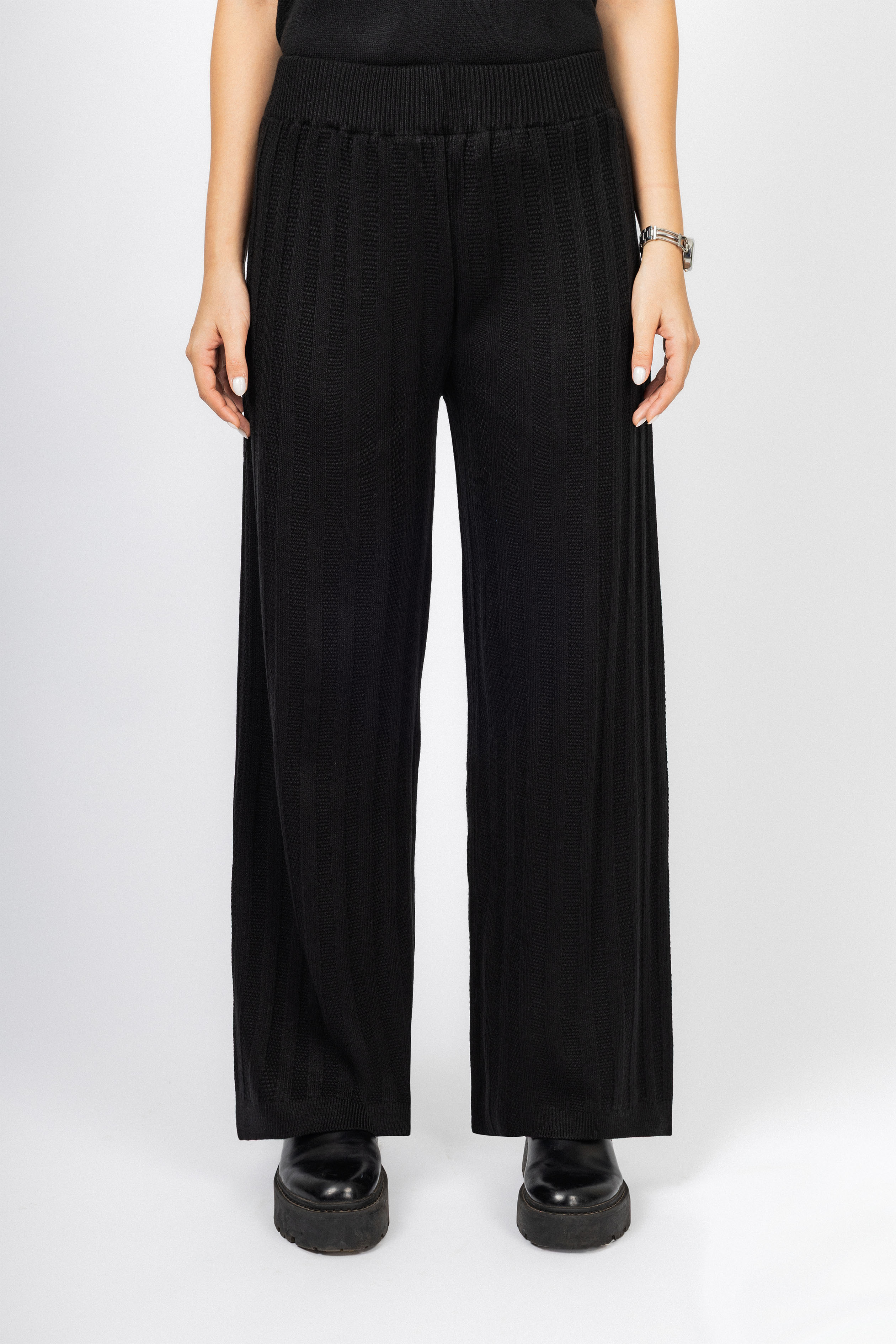 Black Casual Knitted Set