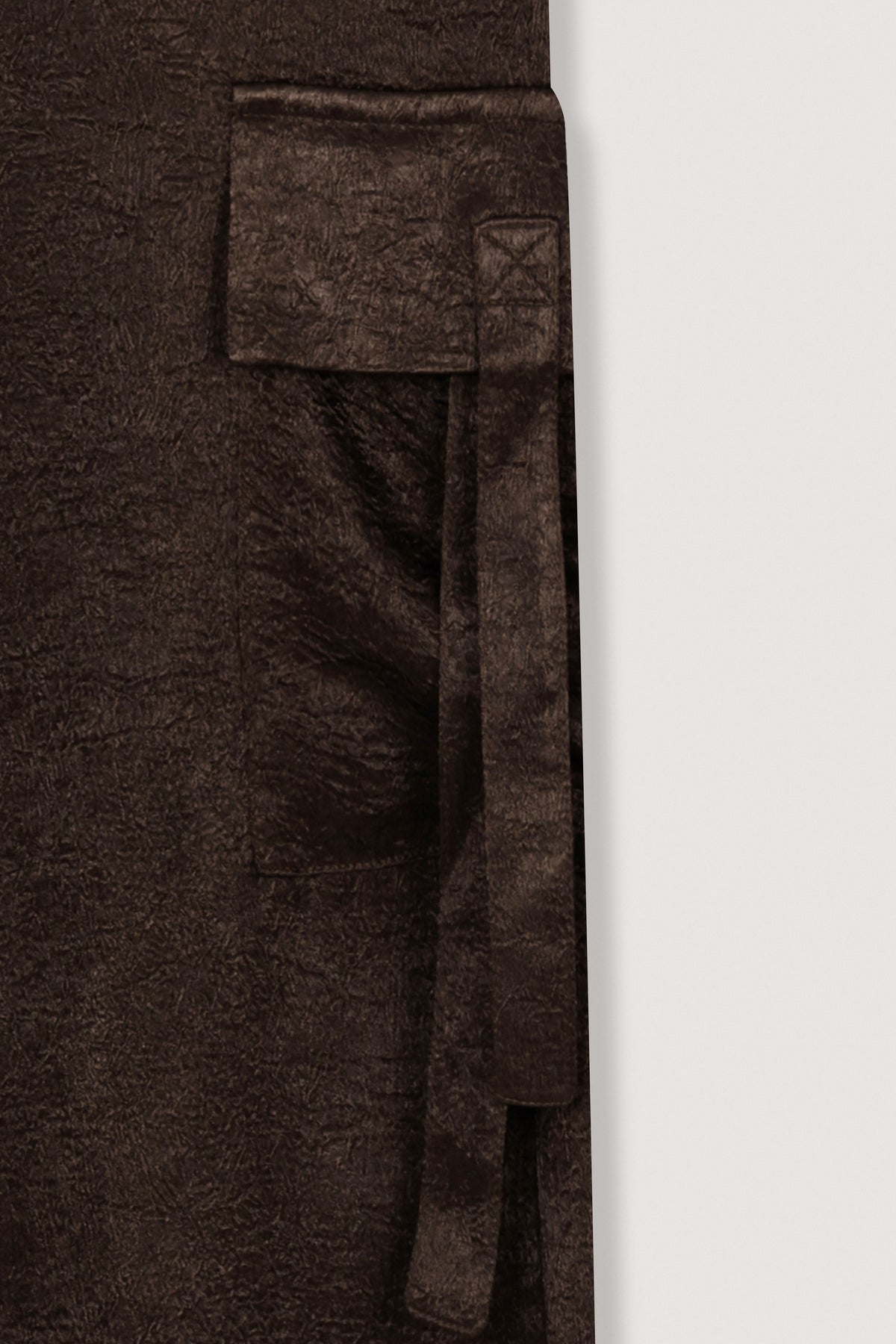 Women's Trousers Egypt - Brown Satin Cargo Trousers - 4