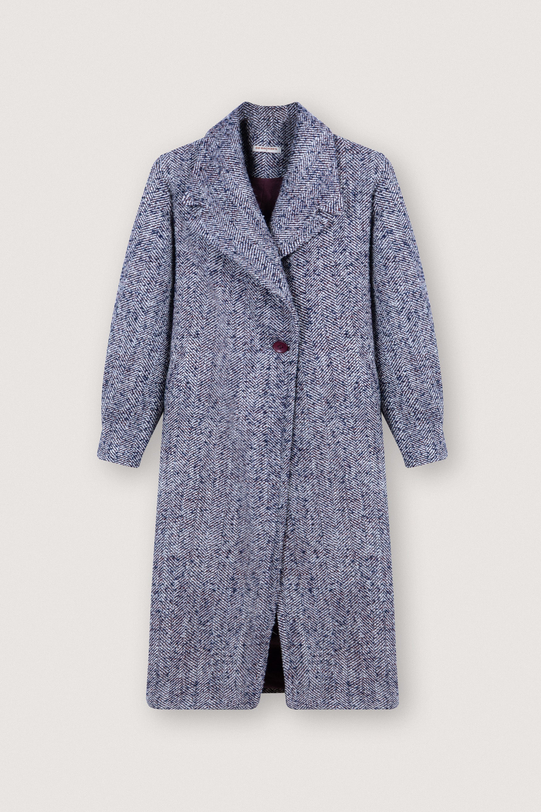 Mauve Wool Blend Long Coat