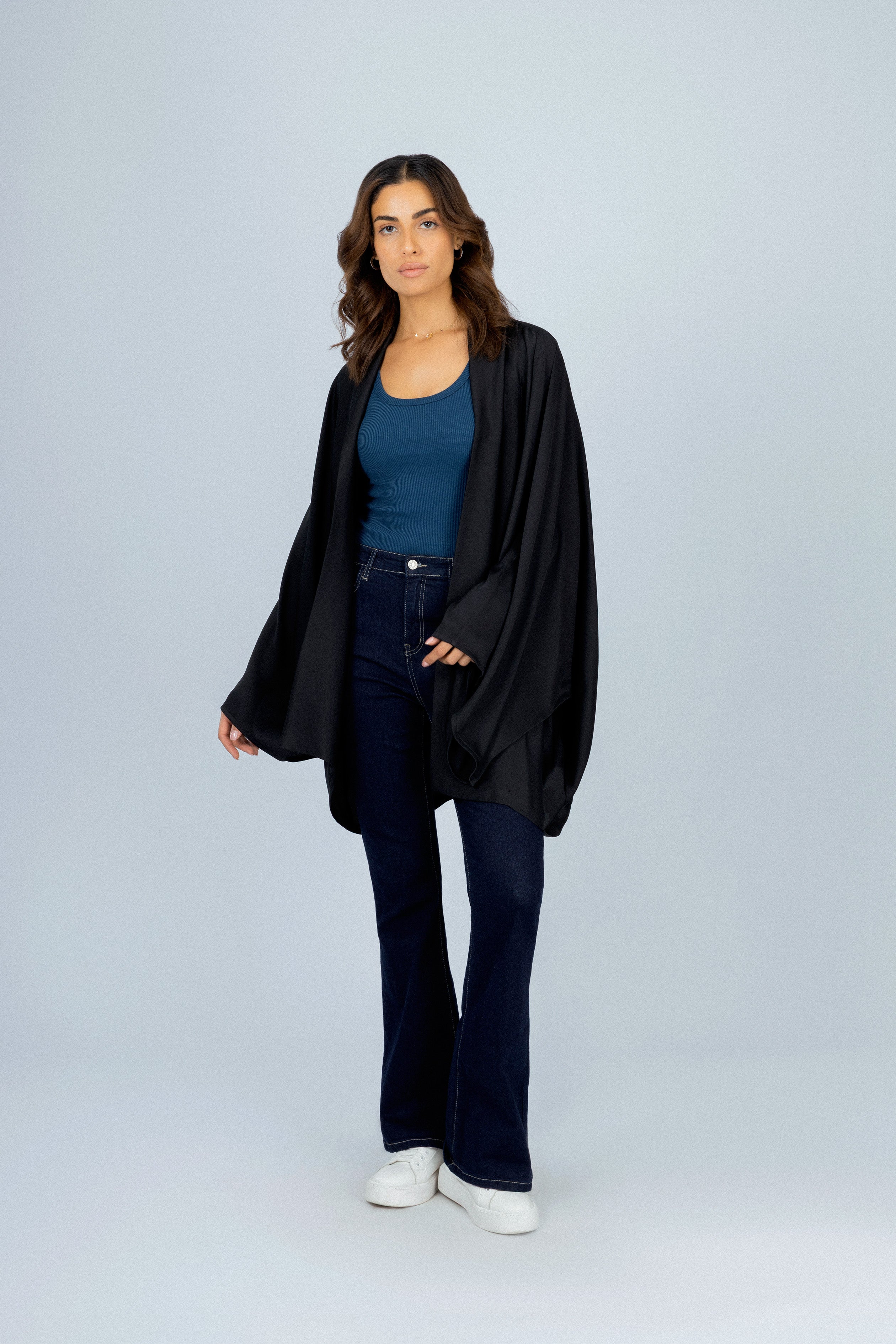 Black Satin Cardigan