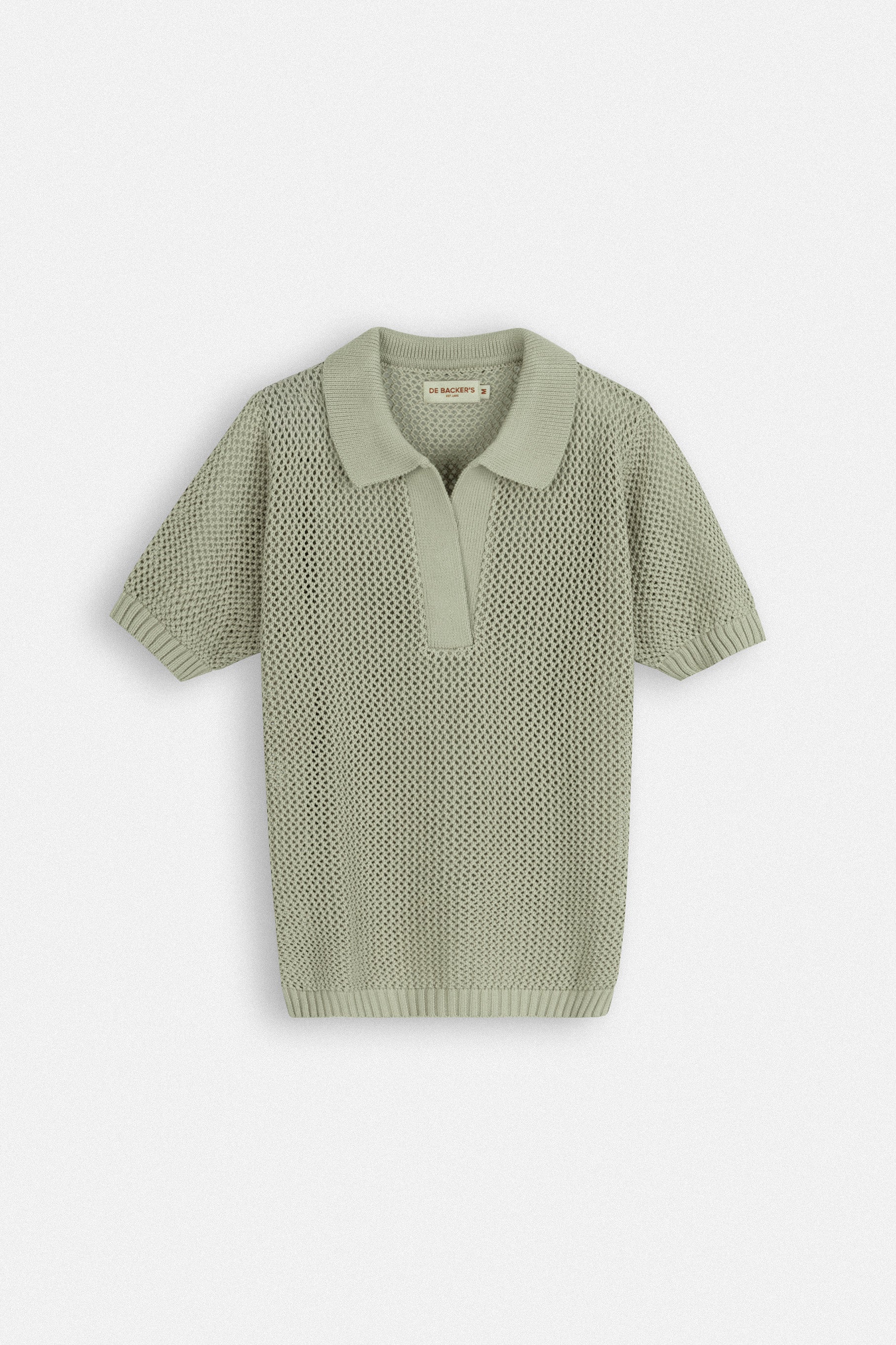 Light Green Crochet-Style Knitted T-Shirt