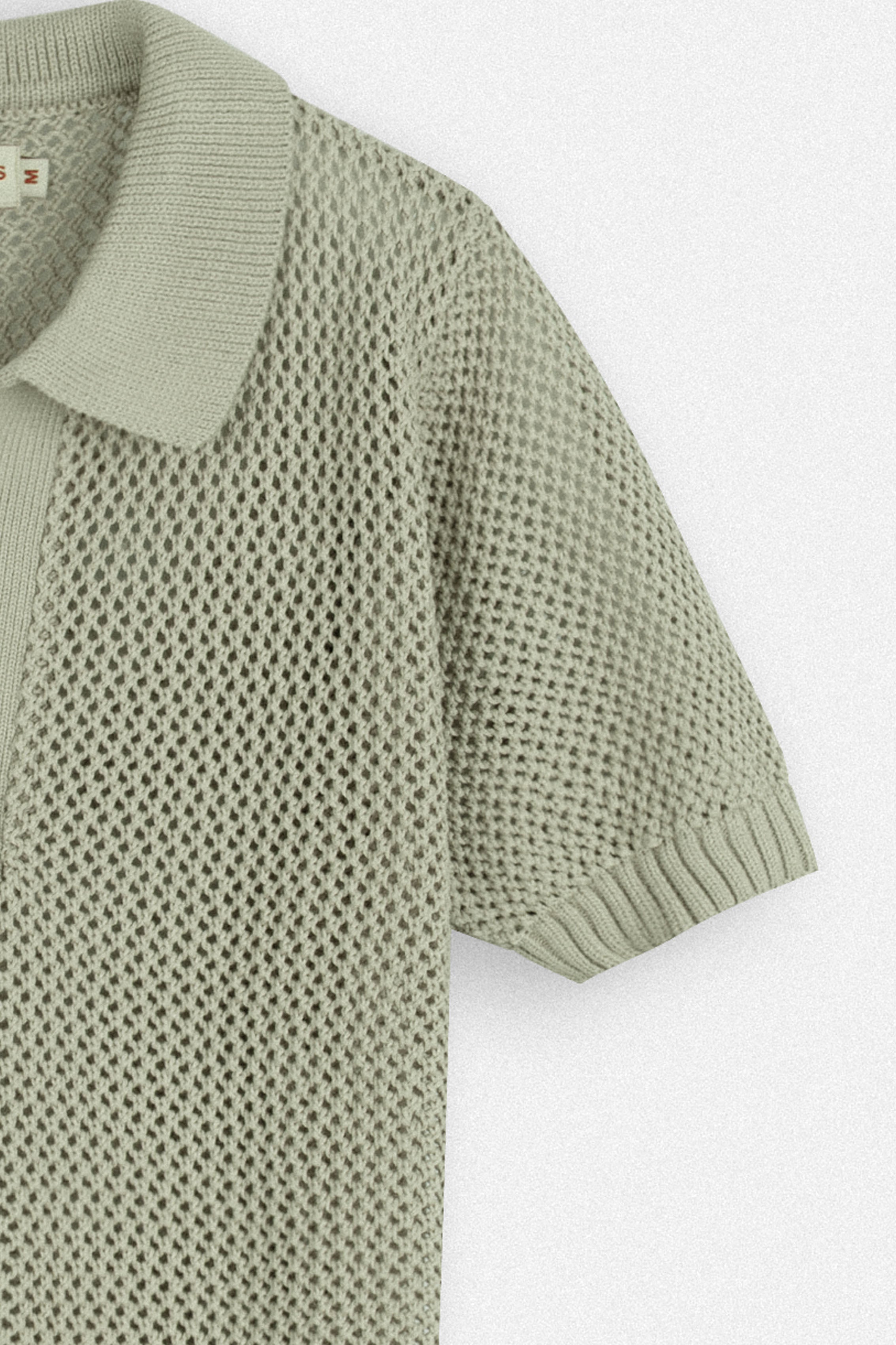 Light Green Crochet-Style Knitted T-Shirt