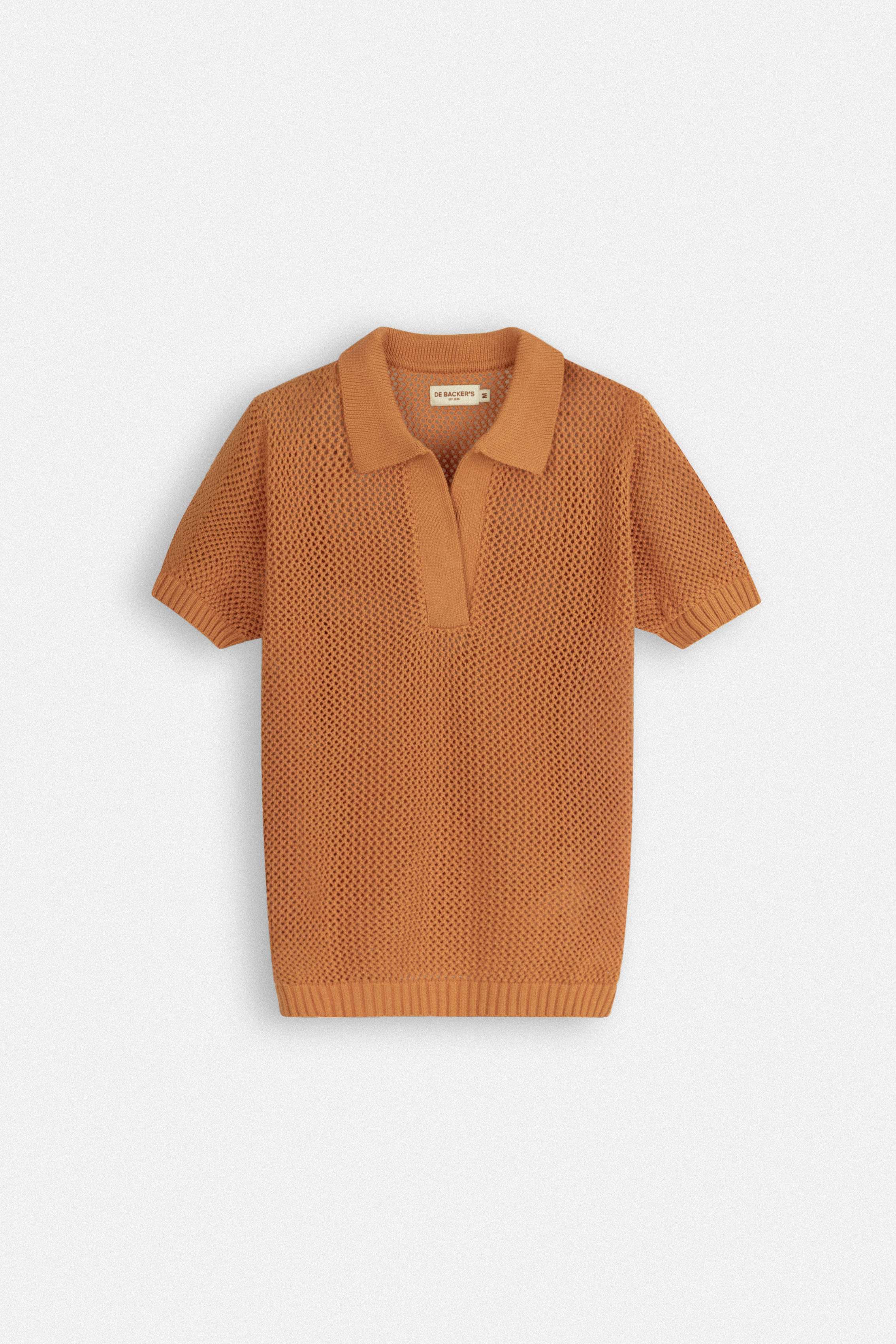 Orange Crochet-Style Knitted T-Shirt
