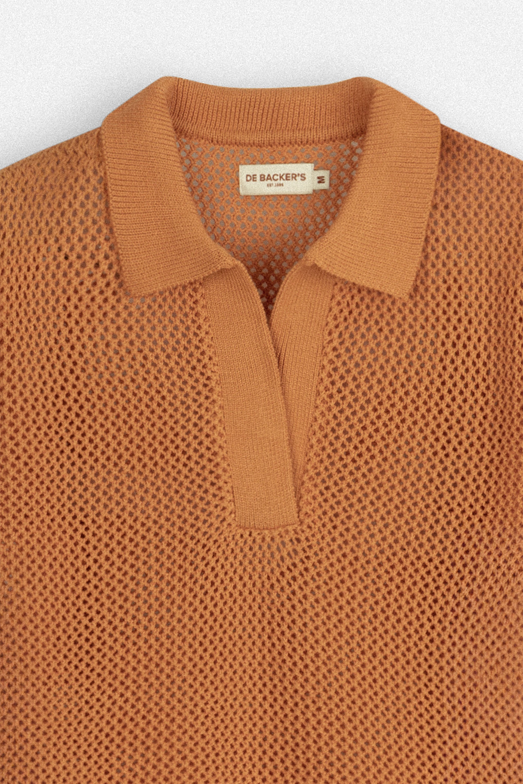 Orange Crochet-Style Knitted T-Shirt