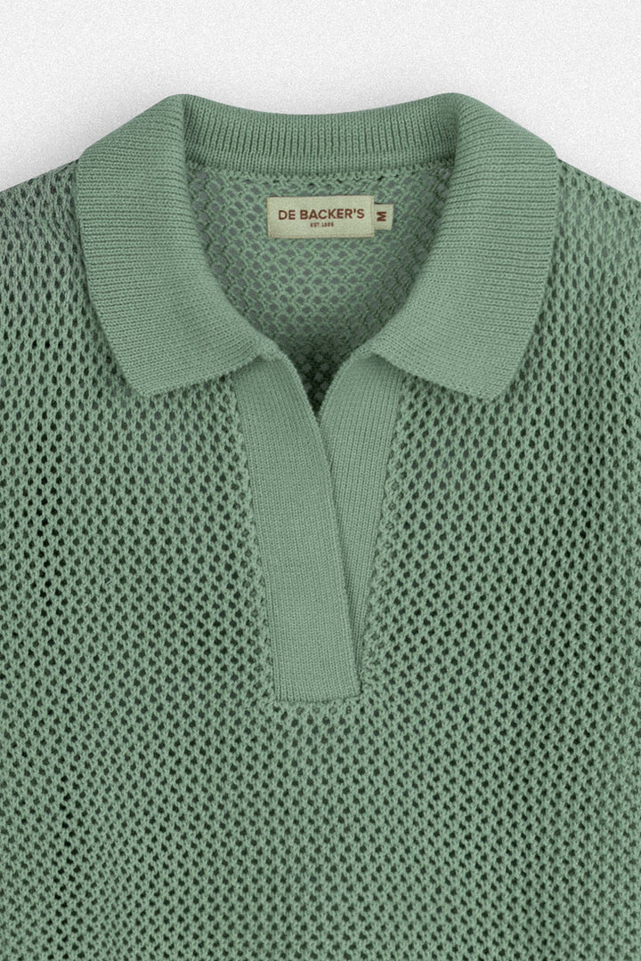 Women’s Sage Green Knit Polo Shirt