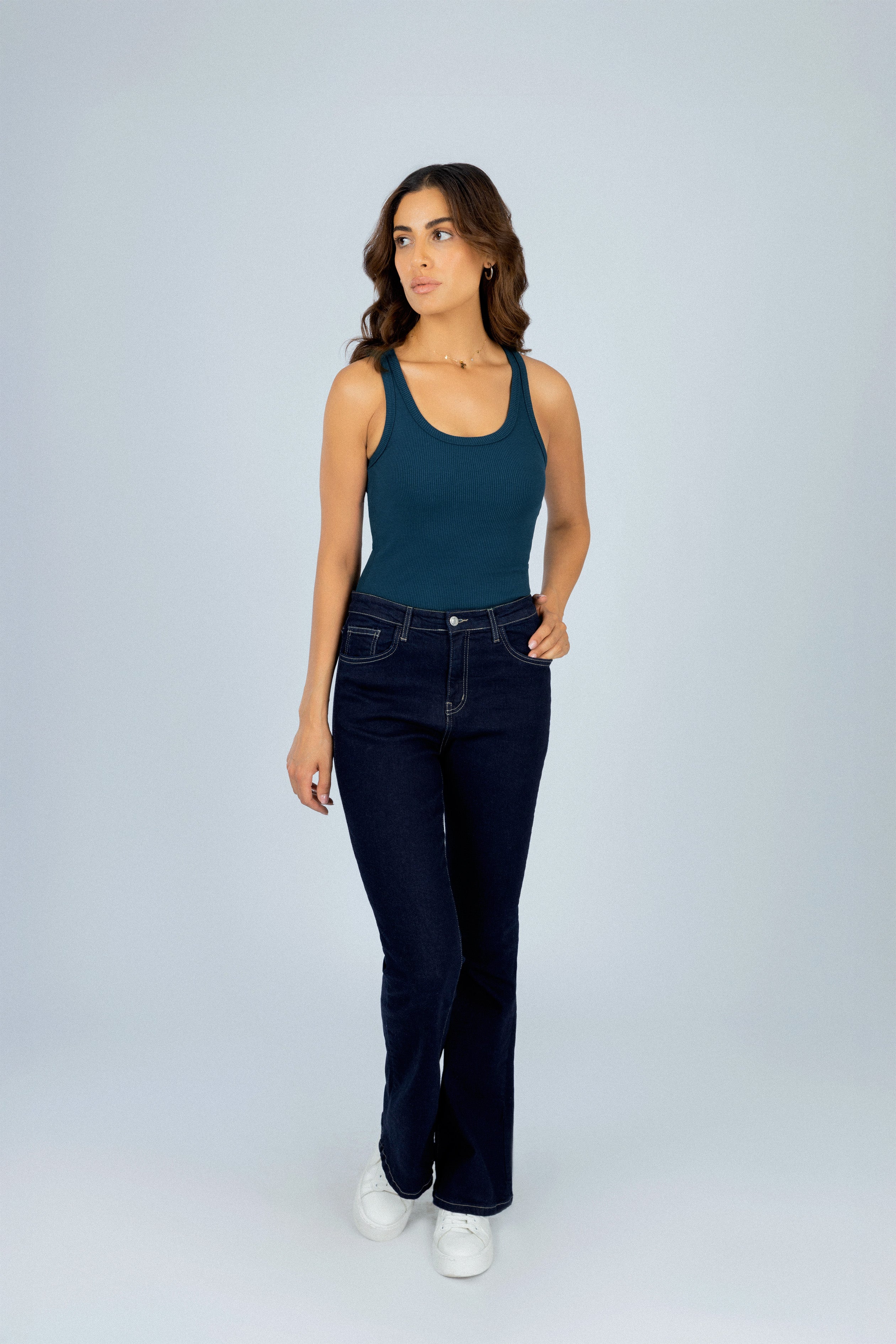 Nile Blue Ripped Tank top
