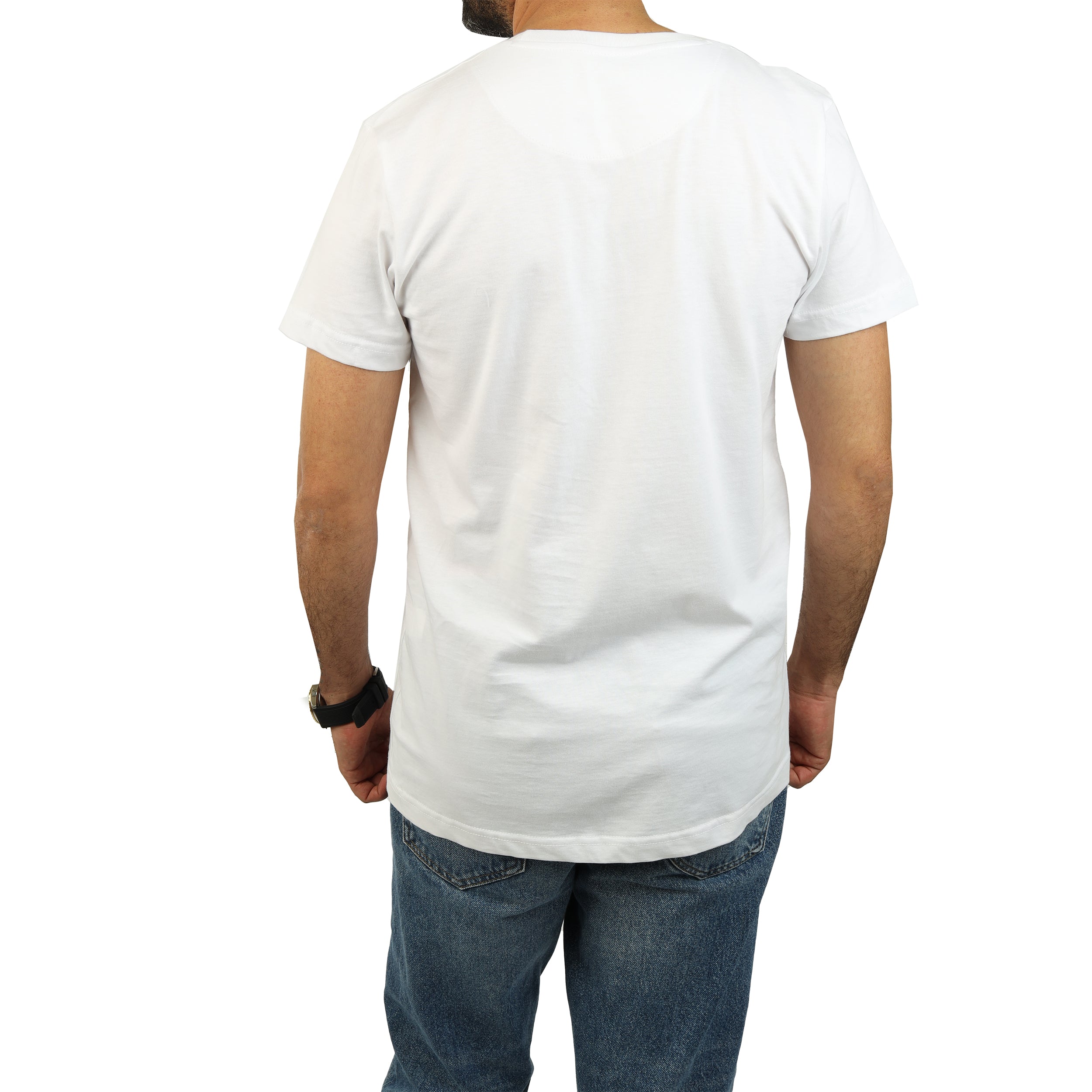 White patterned round T-shirt