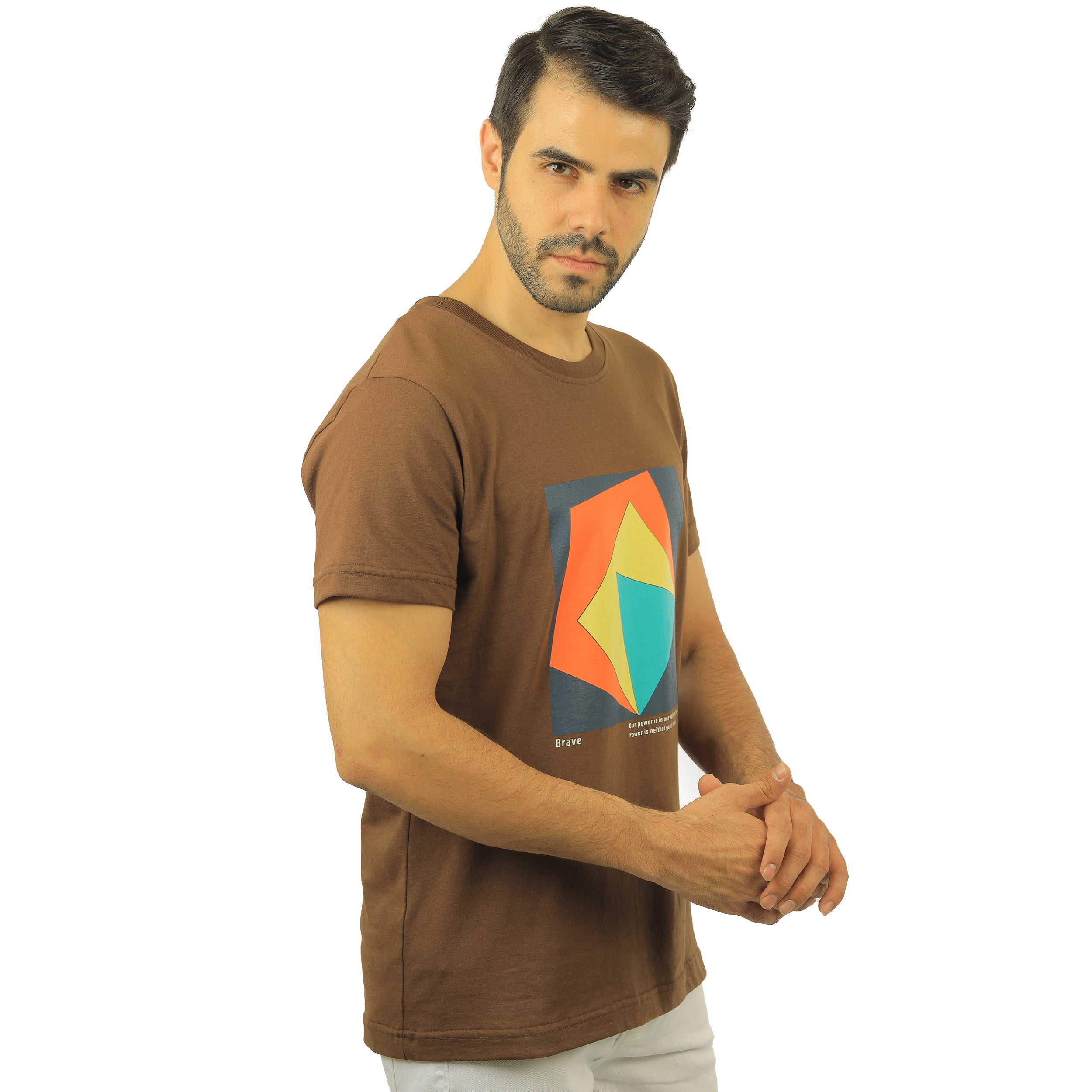 Brown round T-shirt