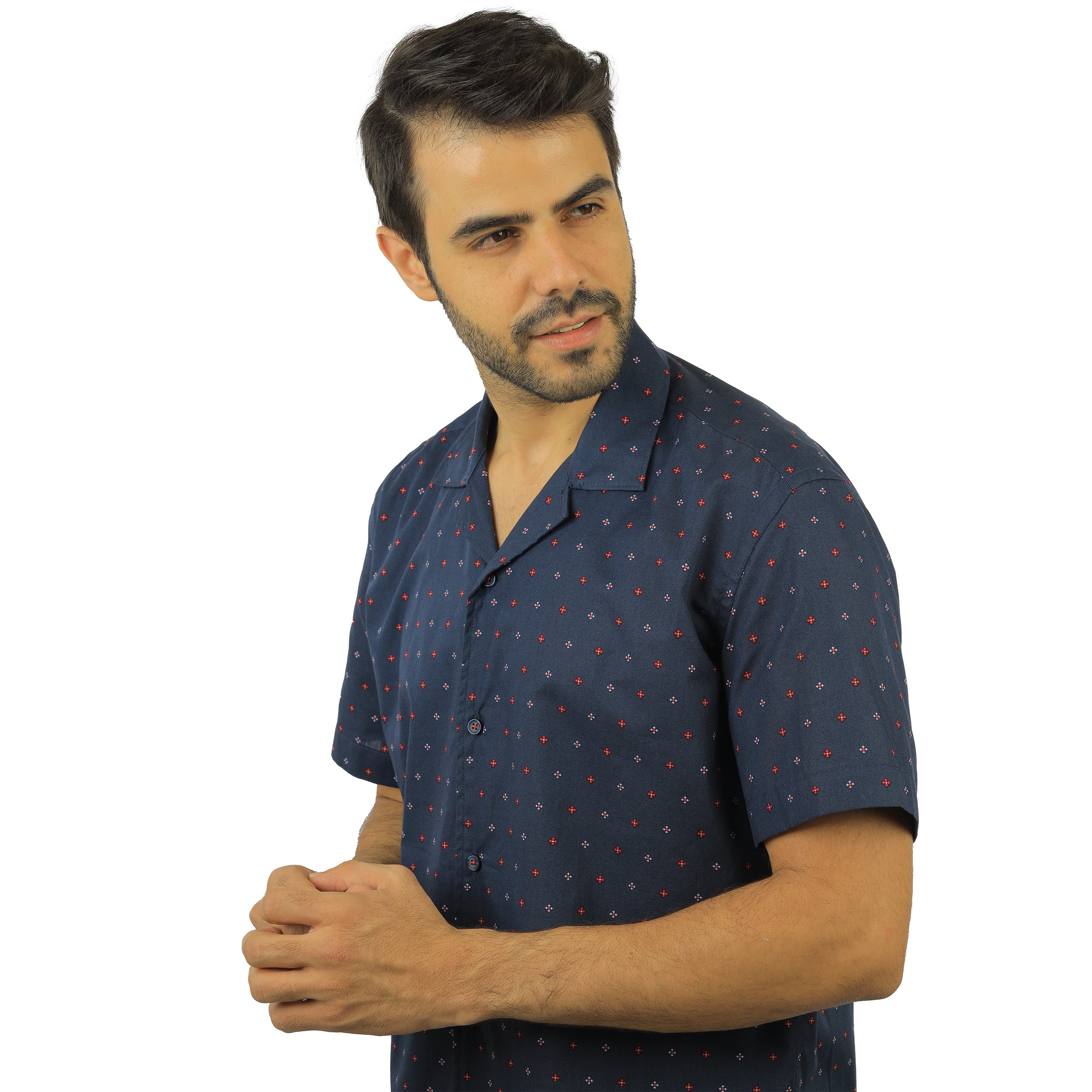 Short-sleeves Navy shirt