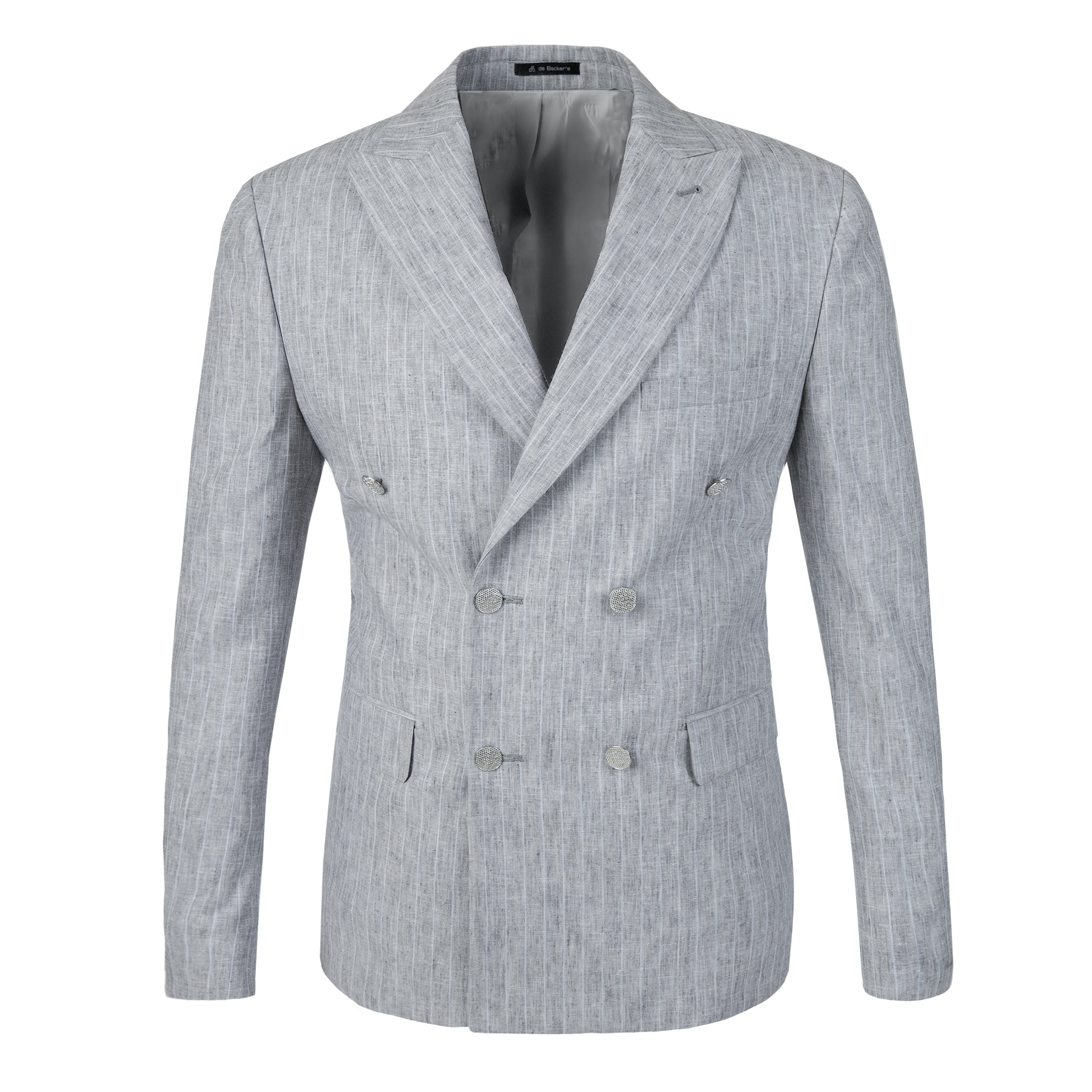 Striped Light Gray Blazer