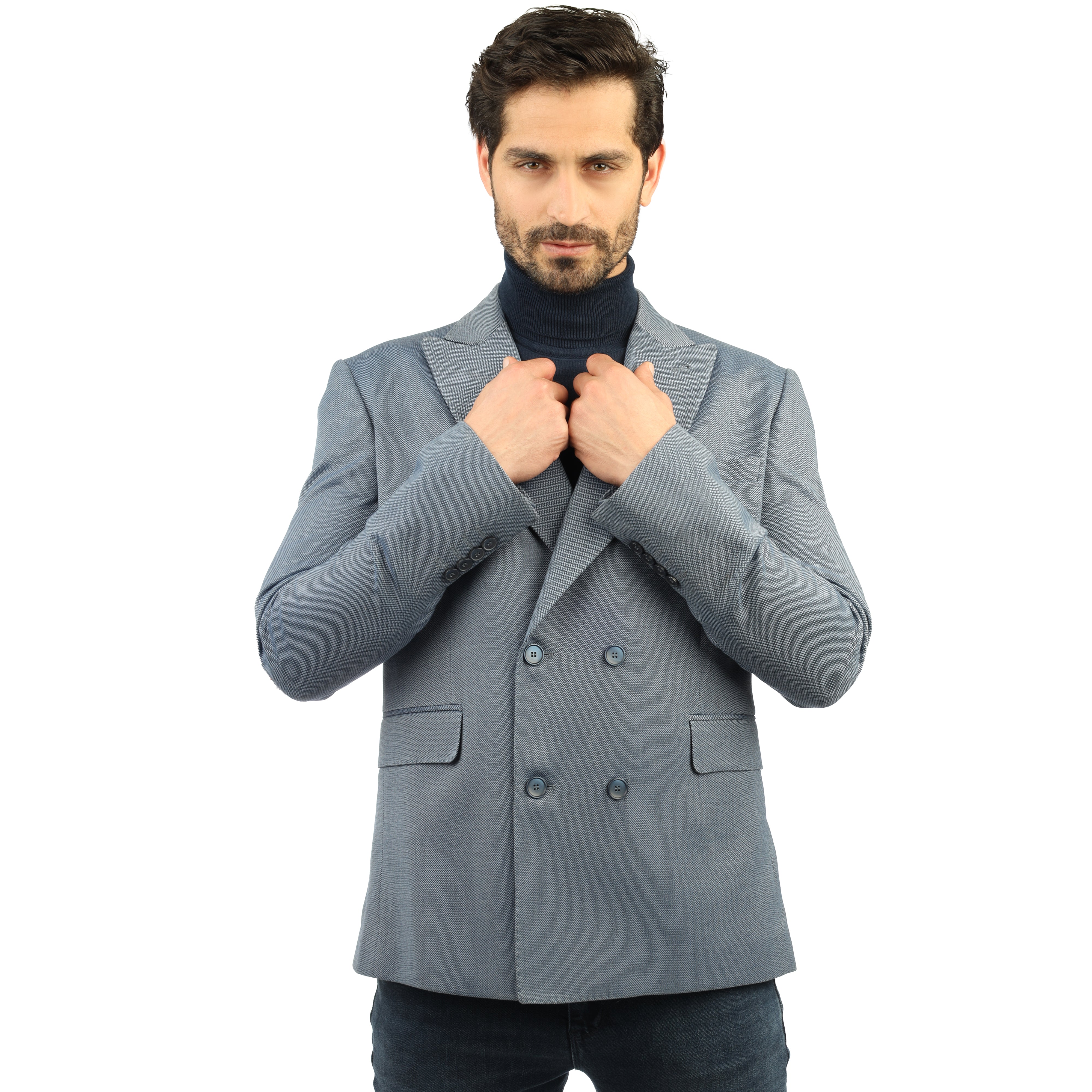 Knitted Light Gray Blazer