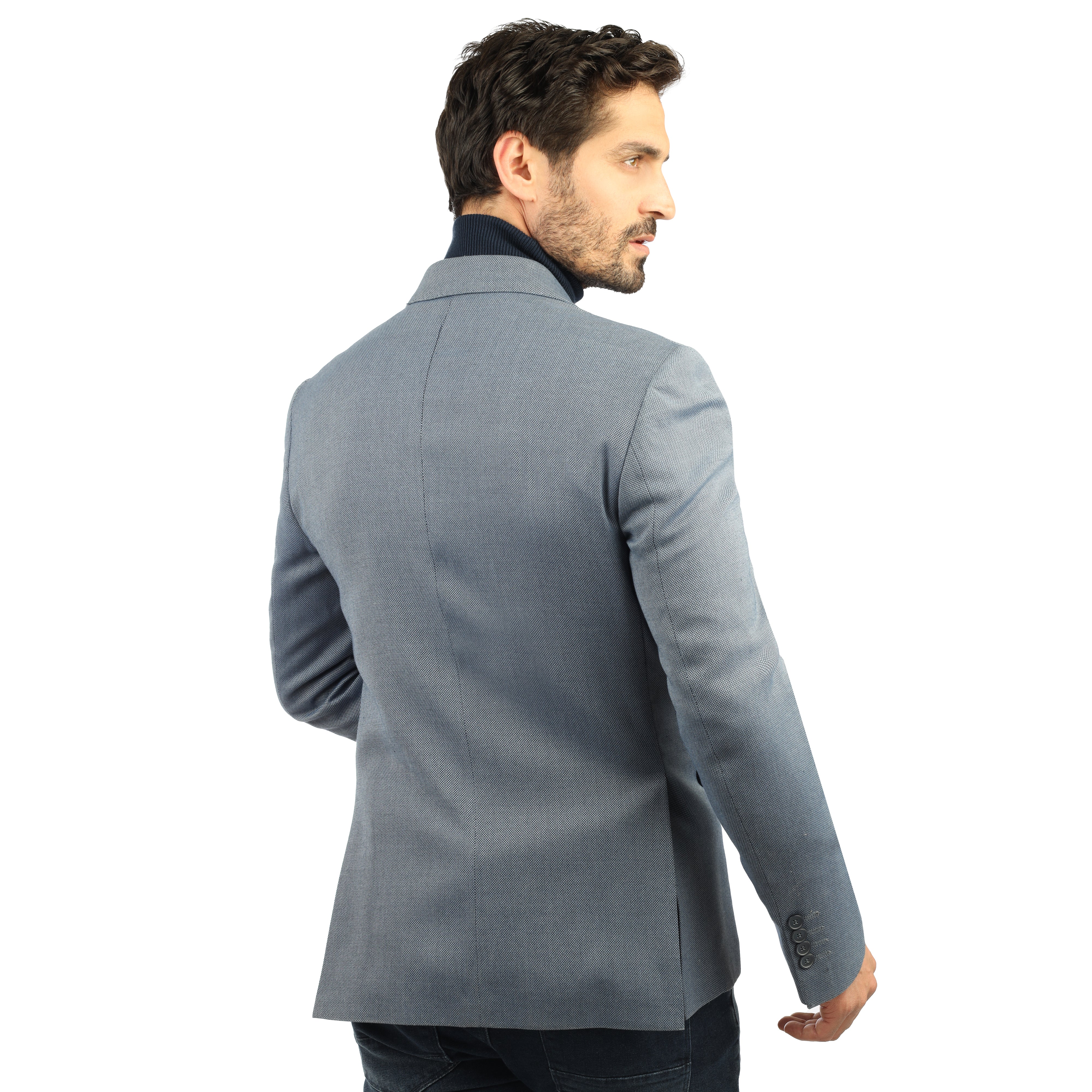 Knitted Light Gray Blazer - 2