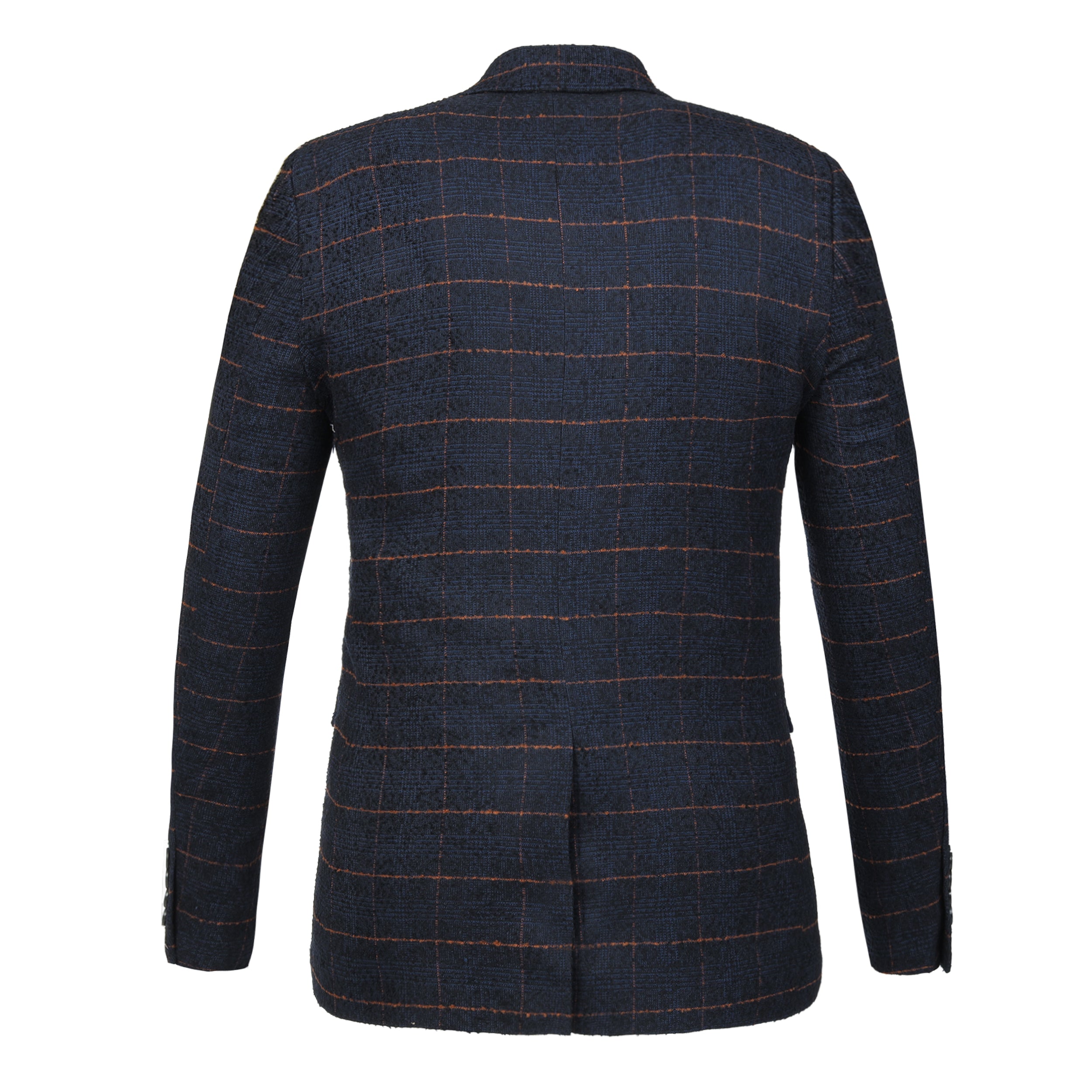 Checked Knitted Dark Navy Blazer