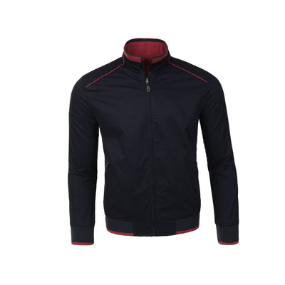 Navy and Dark Red double-face Autumn Jacket.
