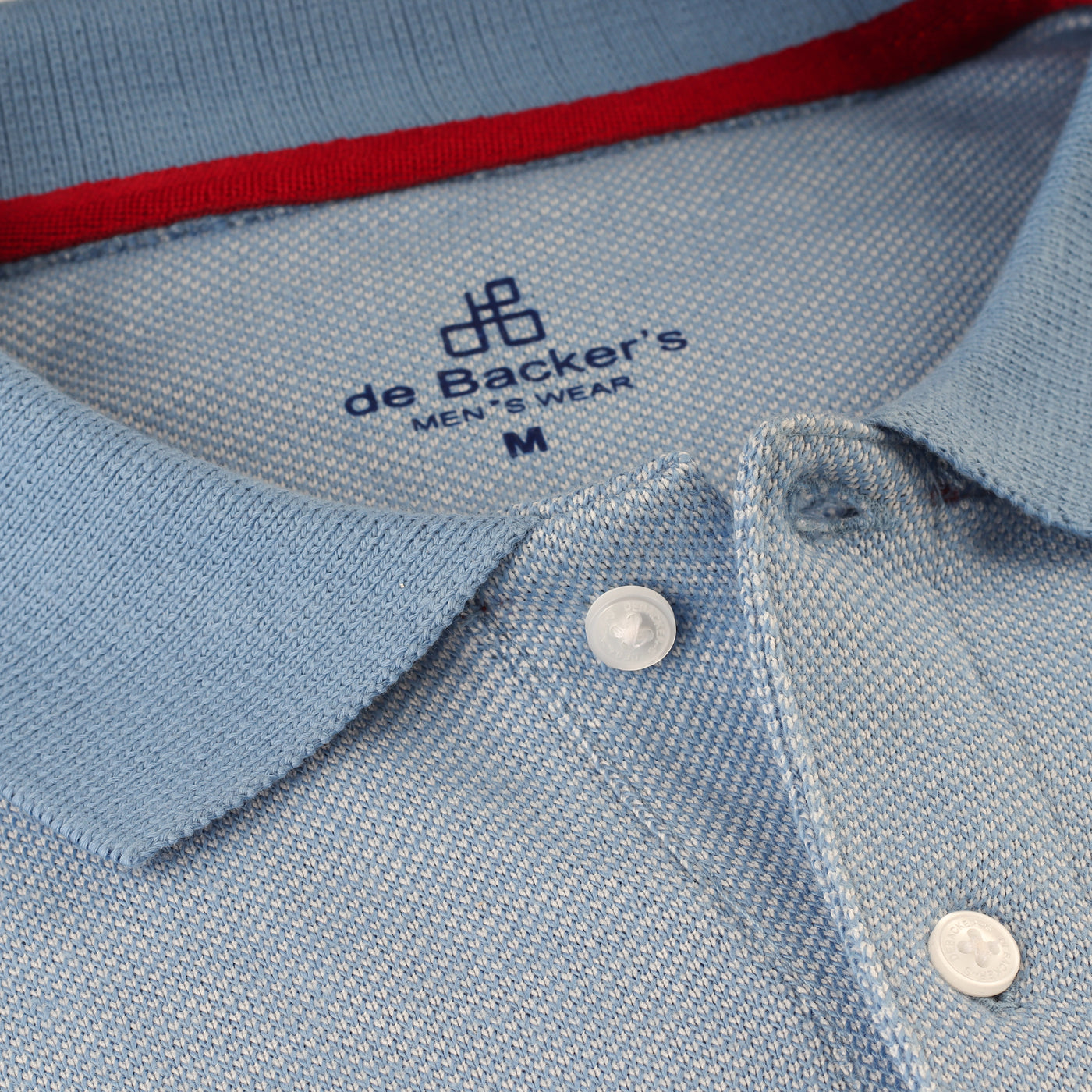 Pique Jacquard Light Blue Cotton Polo