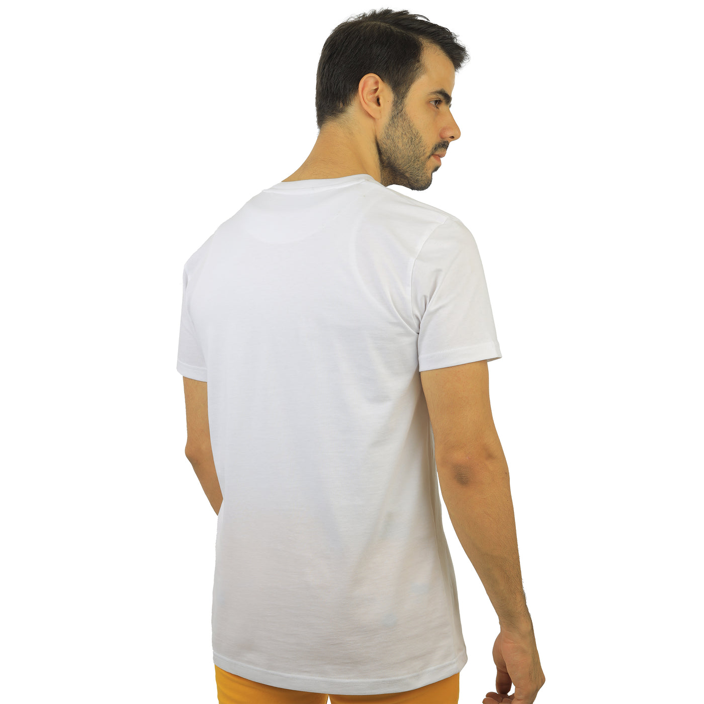 White patterned round T-shirt