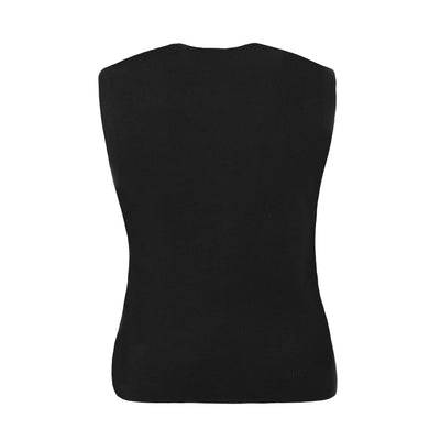 Black knitwear vest