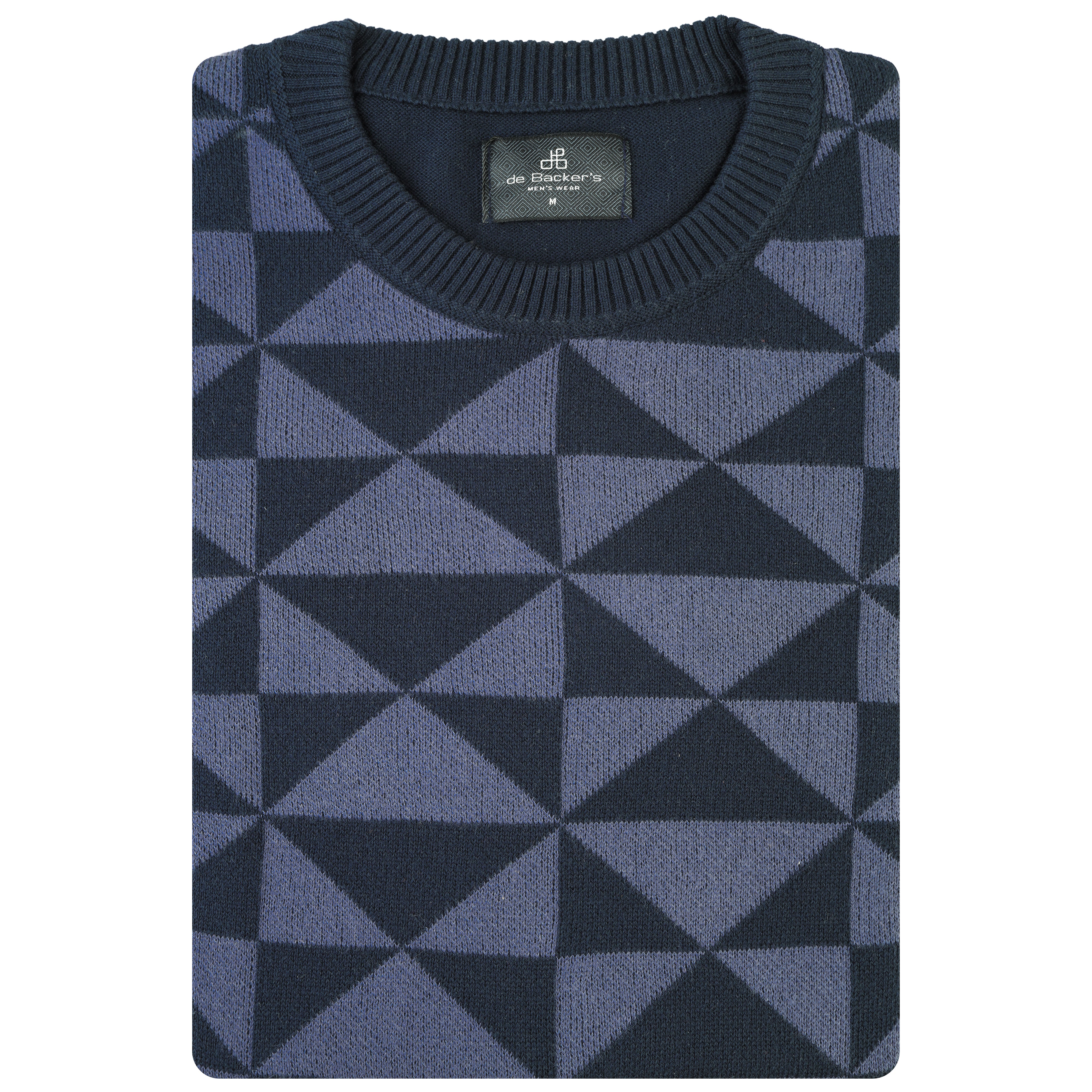 Patterned Knitted Round-Neck Pullover - 1