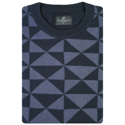 Patterned Knitted Round-Neck Pullover