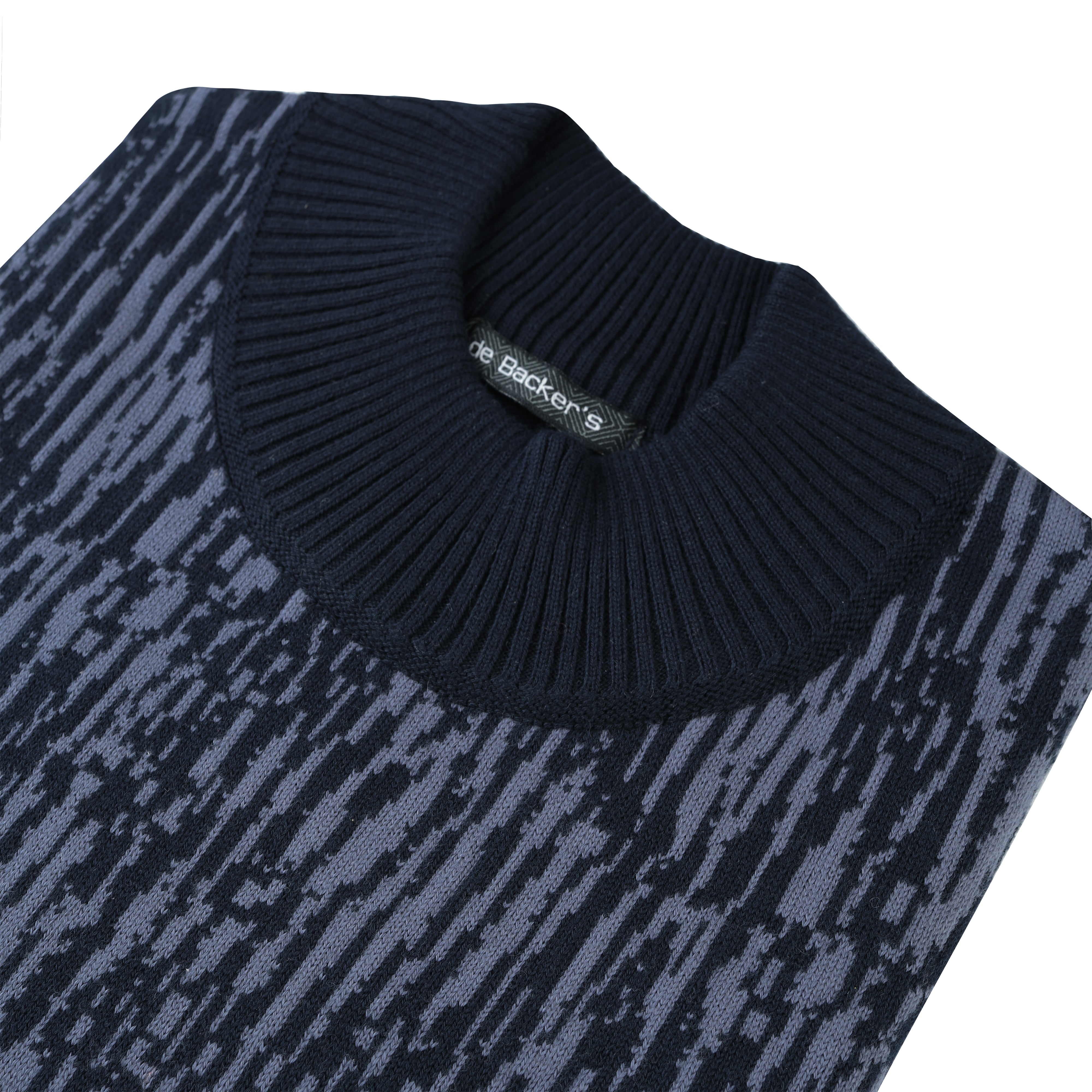 Patterned Moc Neck Pullover - 2