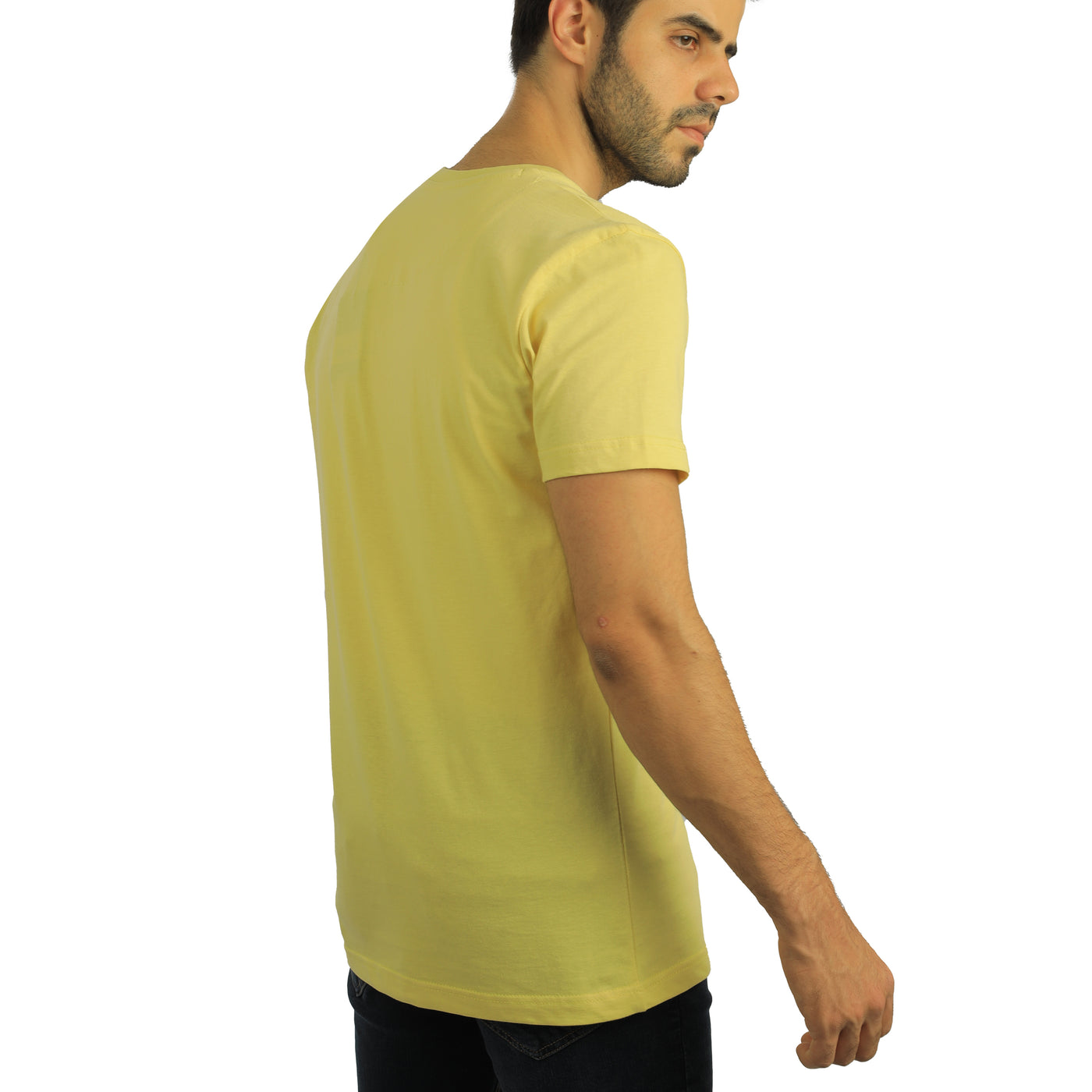 Yellow  patterned round T-shirt