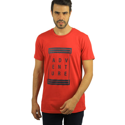 Red patterned round T-shirt